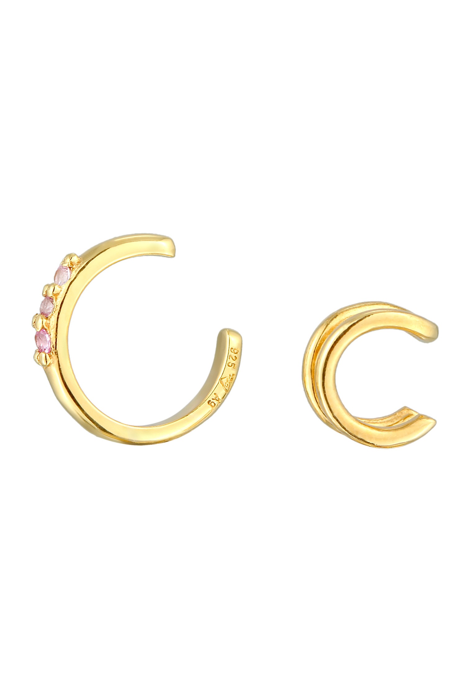 HAZE & GLORY Paar Ohrklemmen »Ohrringe Earcuff Set Glam 925 Silber vergoldet«