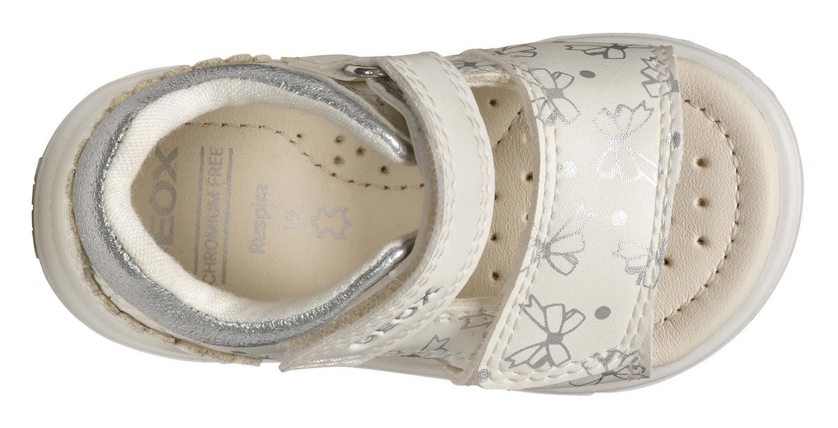 Geox Lauflernschuh »B SANDAL ZAPITO GIRL«, Glitzersandale, Klettschuh, Babyschuh mit Metallic Druck