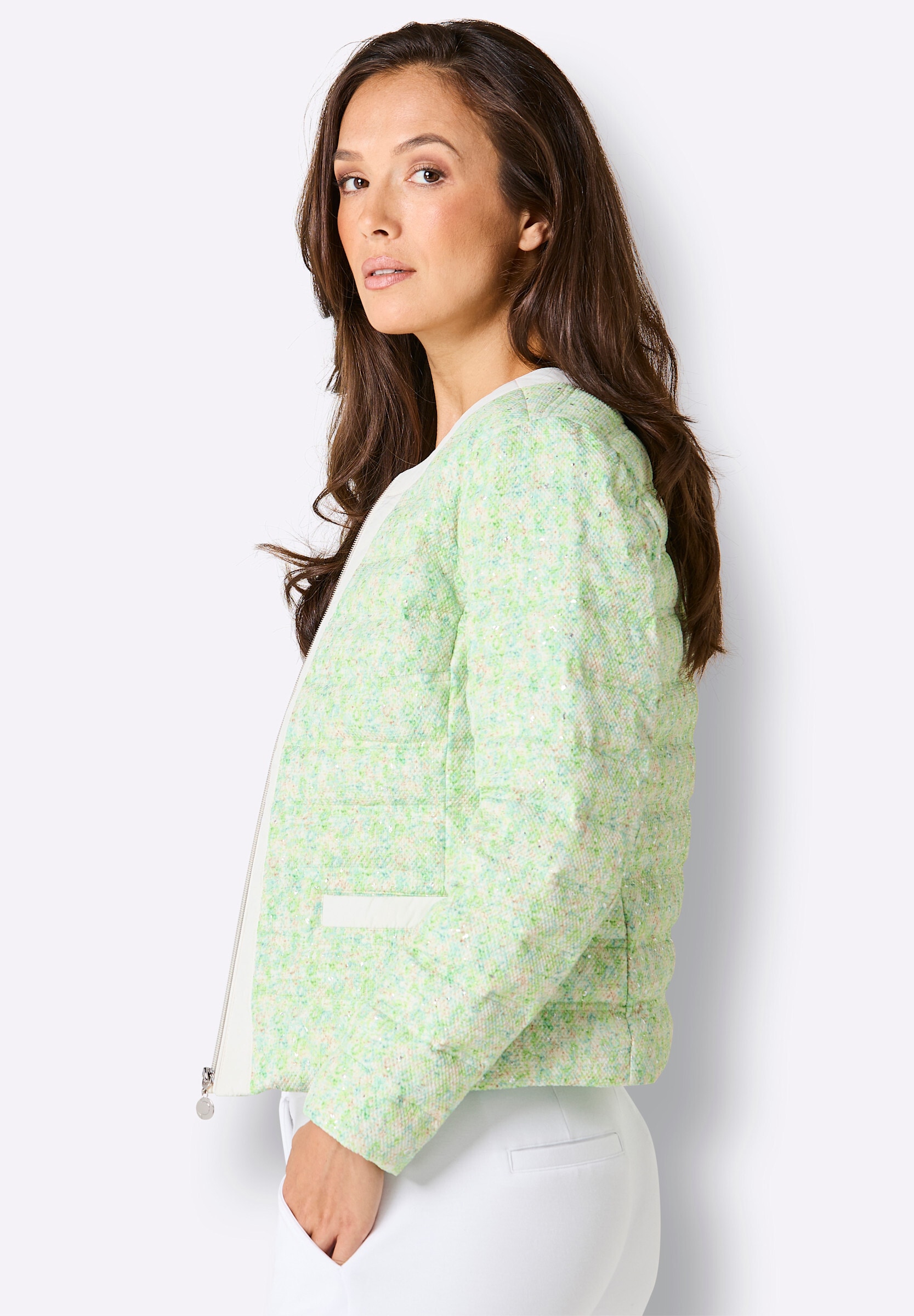 creation L Daunenjacke »Daunen-Steppjacke Daunenjacke mit horizontalem Steppmuster« ohne Kapuze