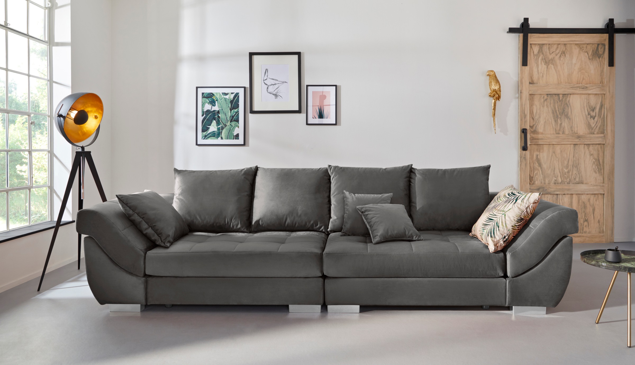 INOSIGN Big-Sofa »Rom«, Steppung im Sitzbereich, Federkern-Polsterung