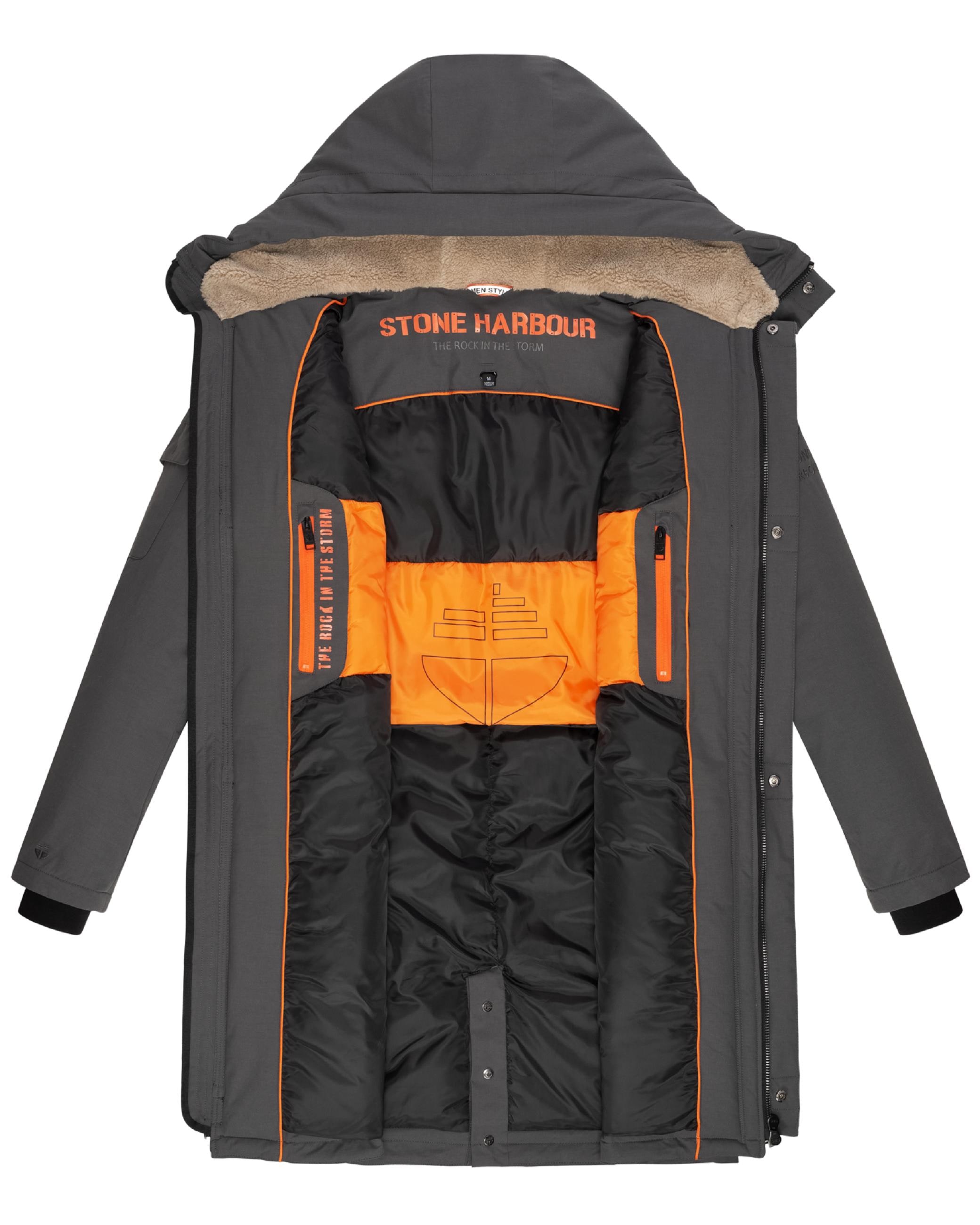 Stone Harbour Wintermantel »Wintermantel Cyriaan XX«, Langer Herren Winterparka mit großen Eingrifftaschen