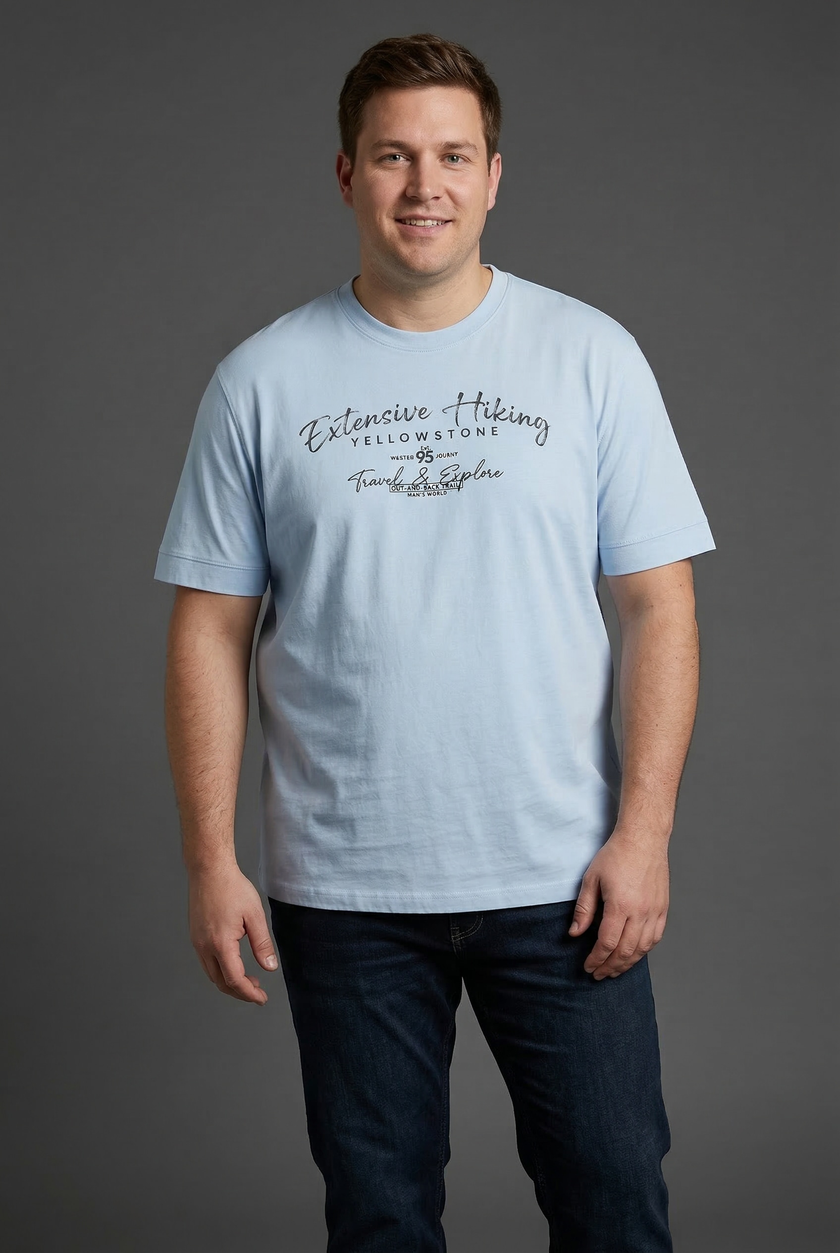 Man's World Plus Rundhalsshirt »auch in Grosse Größen bis Gr. 7XL Ärmel-Fit« 2er- Pack,  Regular Fit, Kurzarm, mit Rundhalsausschnitt, bedruckt