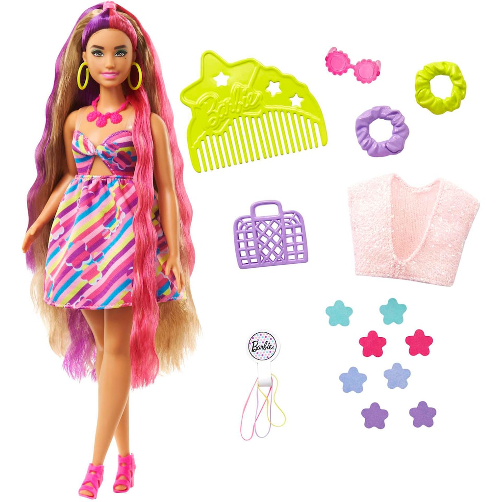 Barbie Anziehpuppe »Totally Hair, blond/pinke Haare«