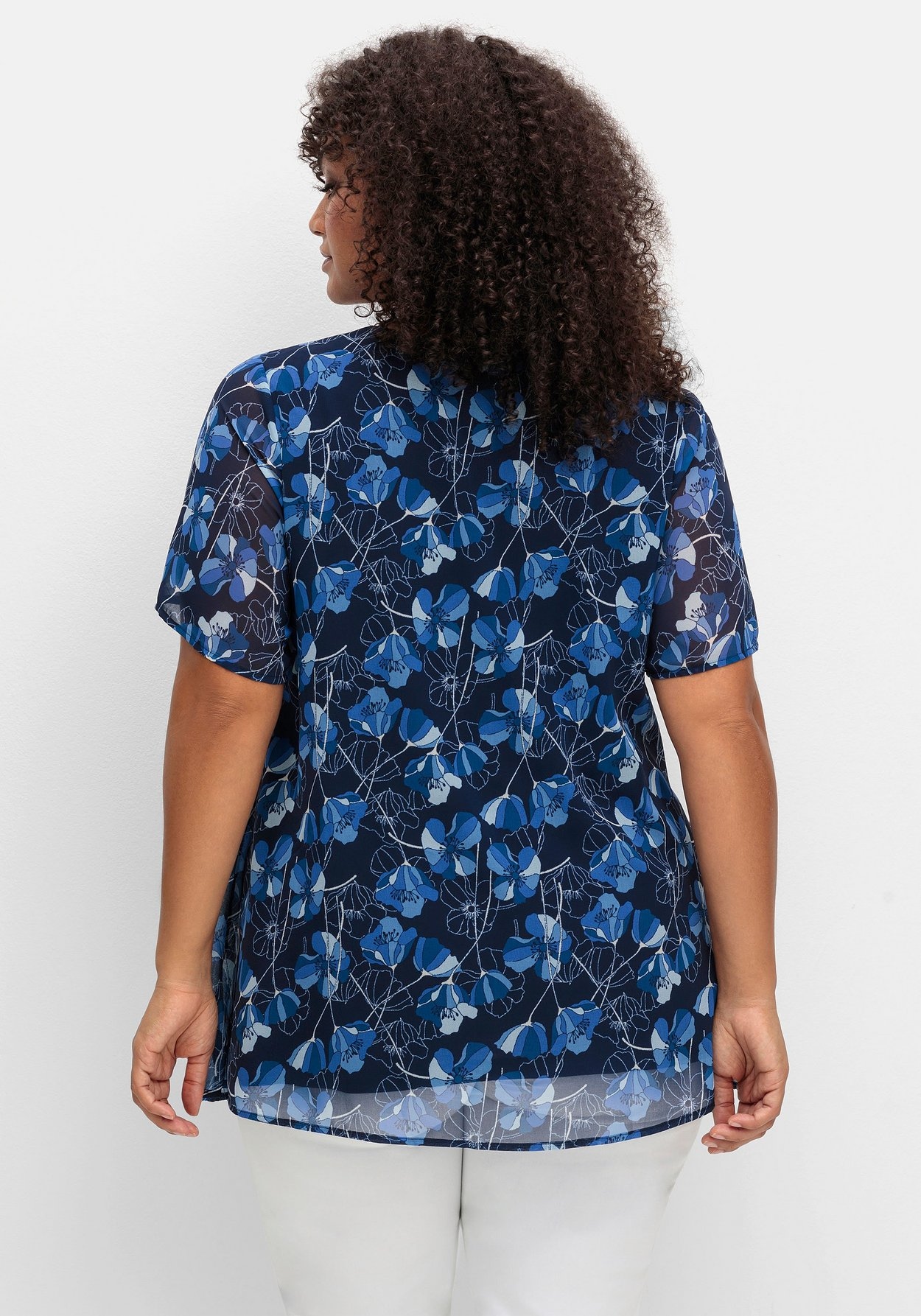 Sheego Longtunika »Chiffontunika im Lagenlook, mit Blütenprint«