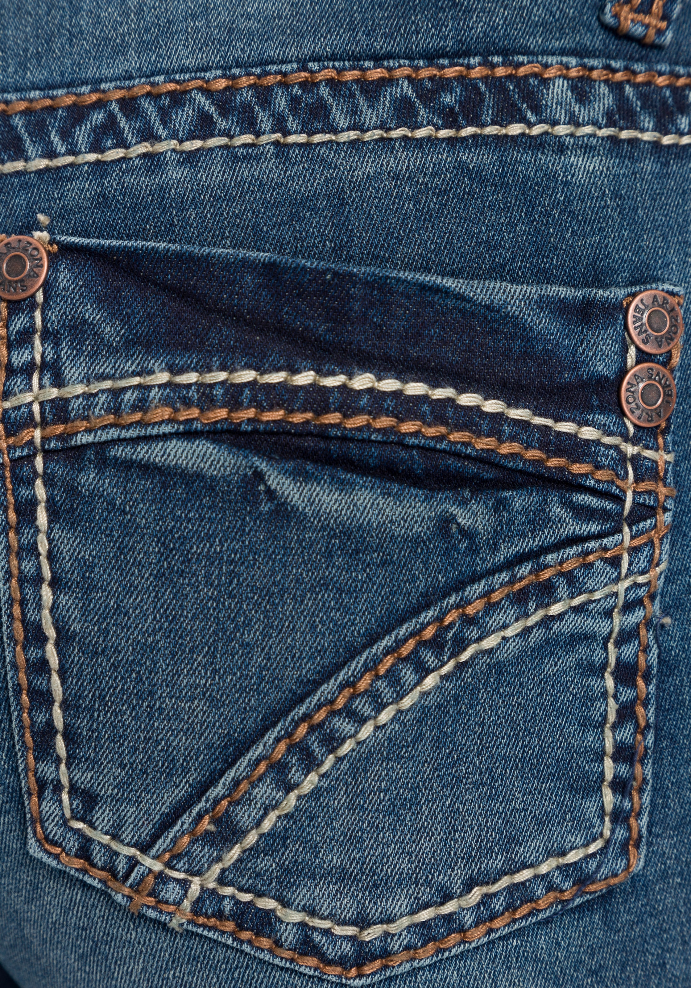 Arizona Gerade Jeans online Waist OTTO kaufen Mid bei »Kontrastnähte«
