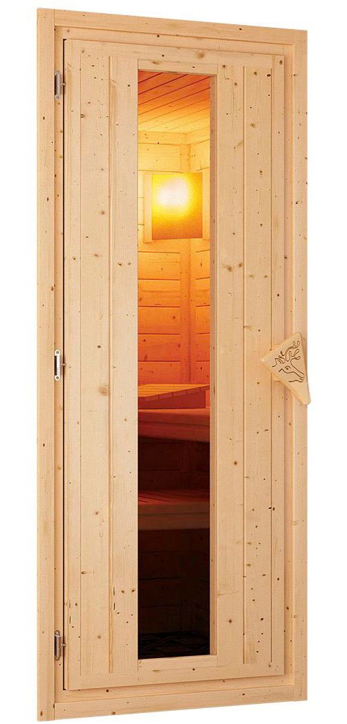 Karibu Sauna »Larin« Set,  Ofen 9 kW Bio externe Strg easy
