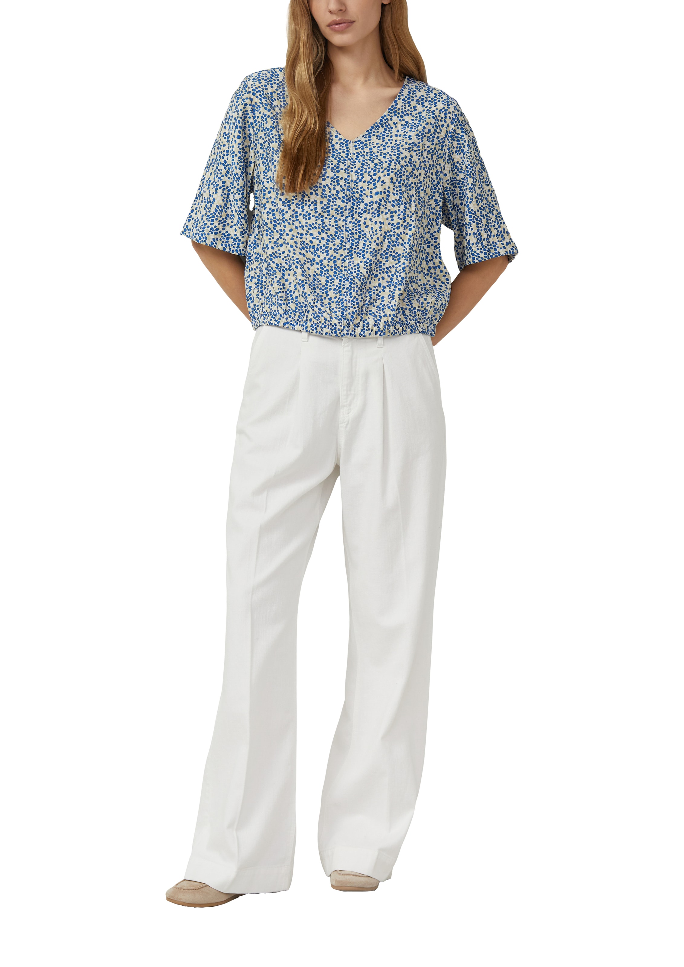 s.Oliver Shirtbluse weite Passform, V-Ausschnitt