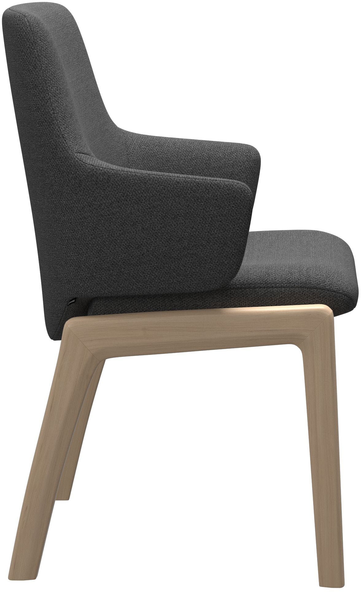 Stressless® Polsterstuhl »Laurel«, ROHLEDER Stoff Q2 FARON, Low Back mit Armlehne, Größe L, mit abgerundeten Beinen in Eiche natur