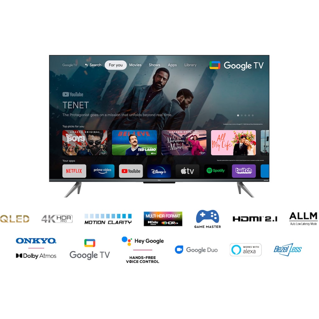 TCL QLED-Fernseher »43C735X2«, 108 cm/43 Zoll, 4K Ultra HD, Smart-TV-Google TV