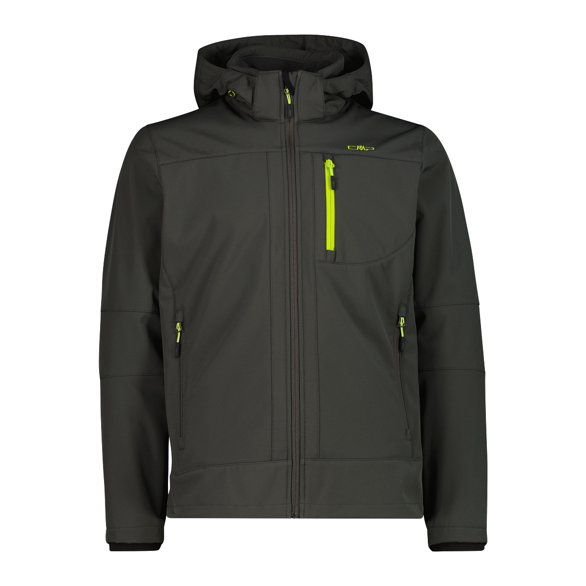CMP Softshelljacke mit Kapuze mit hochschließendem Kragen, 3-lagig, wasserabweisend, winddicht