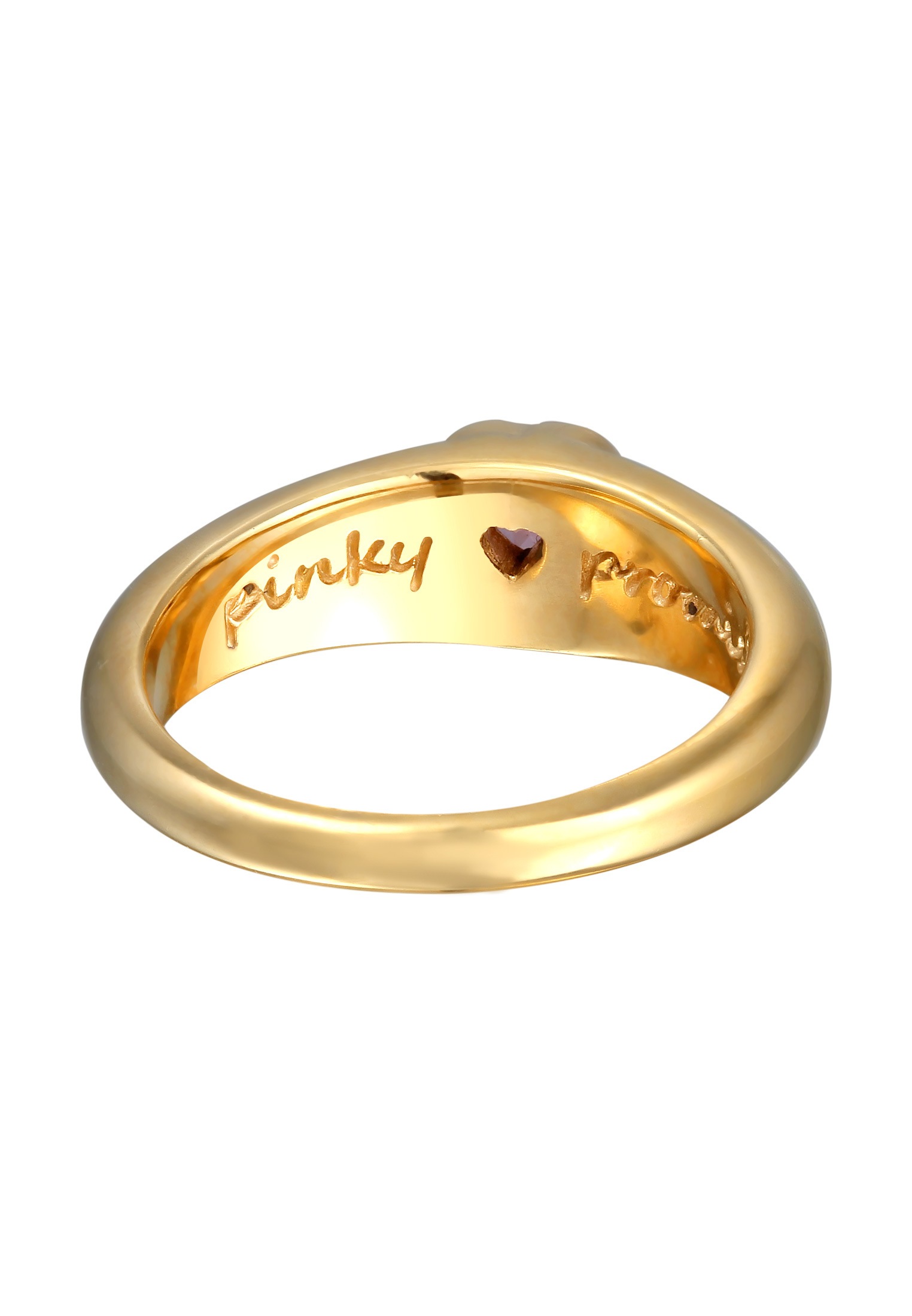 Elli Siegelring »Ring Zirkonia Herz Bandring Liebe 925 Silber vergoldet«
