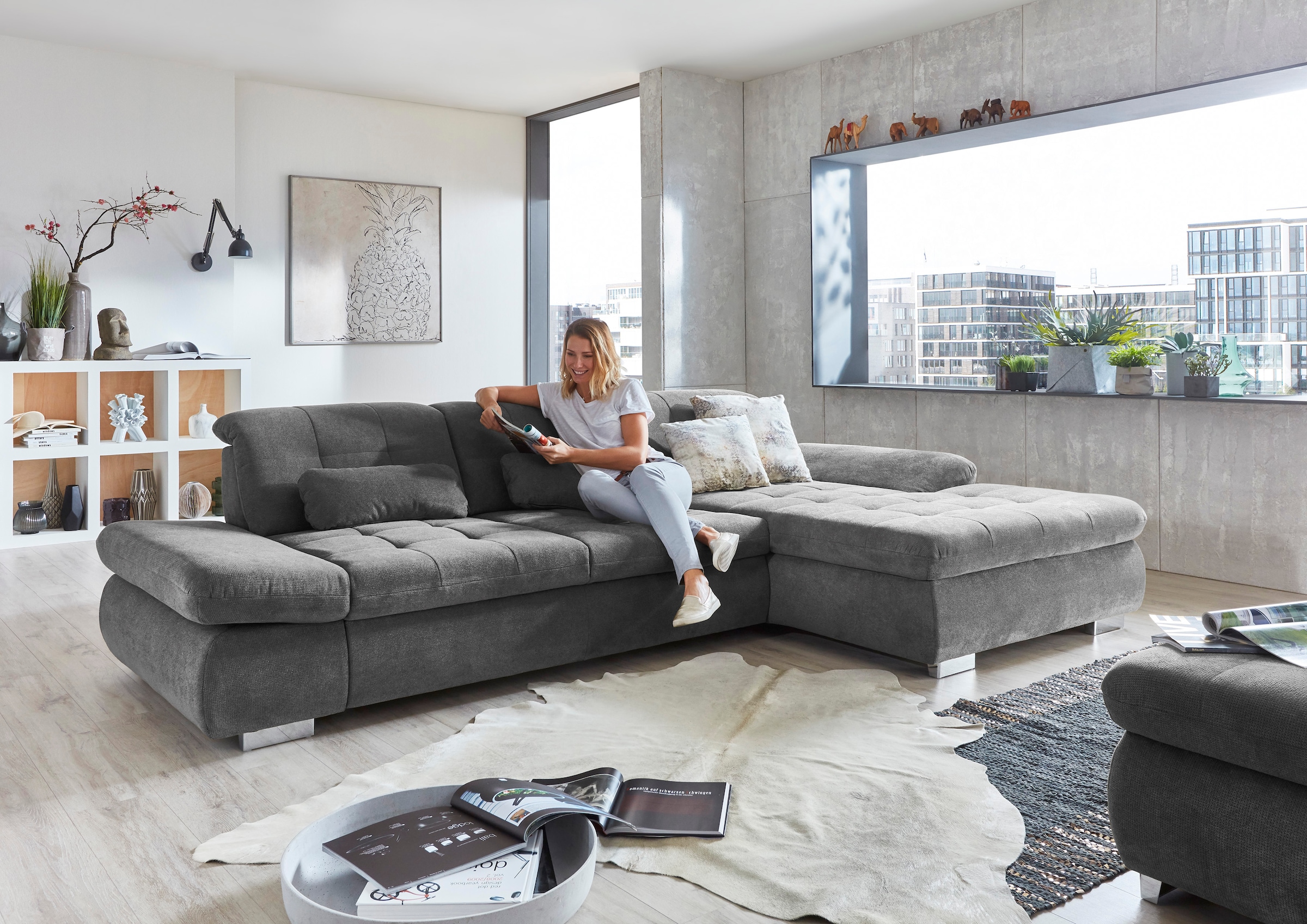 Die PlanBar Ecksofa »MP-IN17004 L-Form«, wahlweise mit Funktion, Federkern