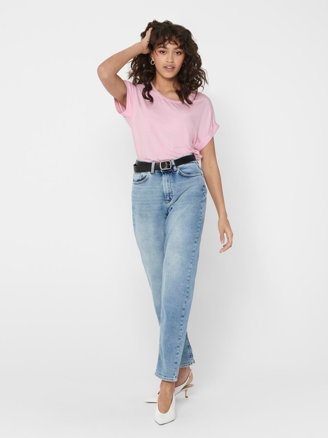 ONLY T-Shirt »ONLMOSTER S/S O-NECK TOP NOOS JRS«, mit Aufschlag am Arm