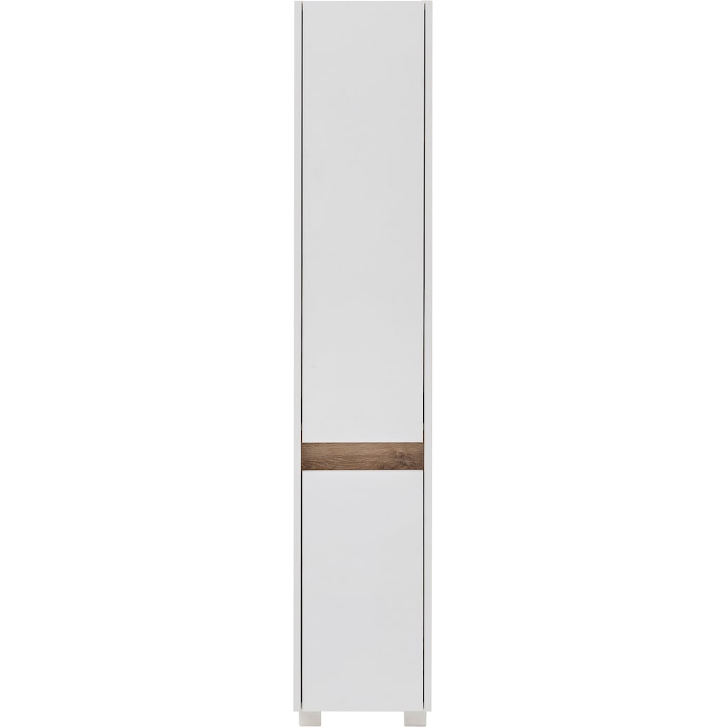 Schildmeyer Hochschrank »Cosmo«, Höhe 164,5 cm, Badezimmerschrank, Blende im modernen Wildeiche-Look