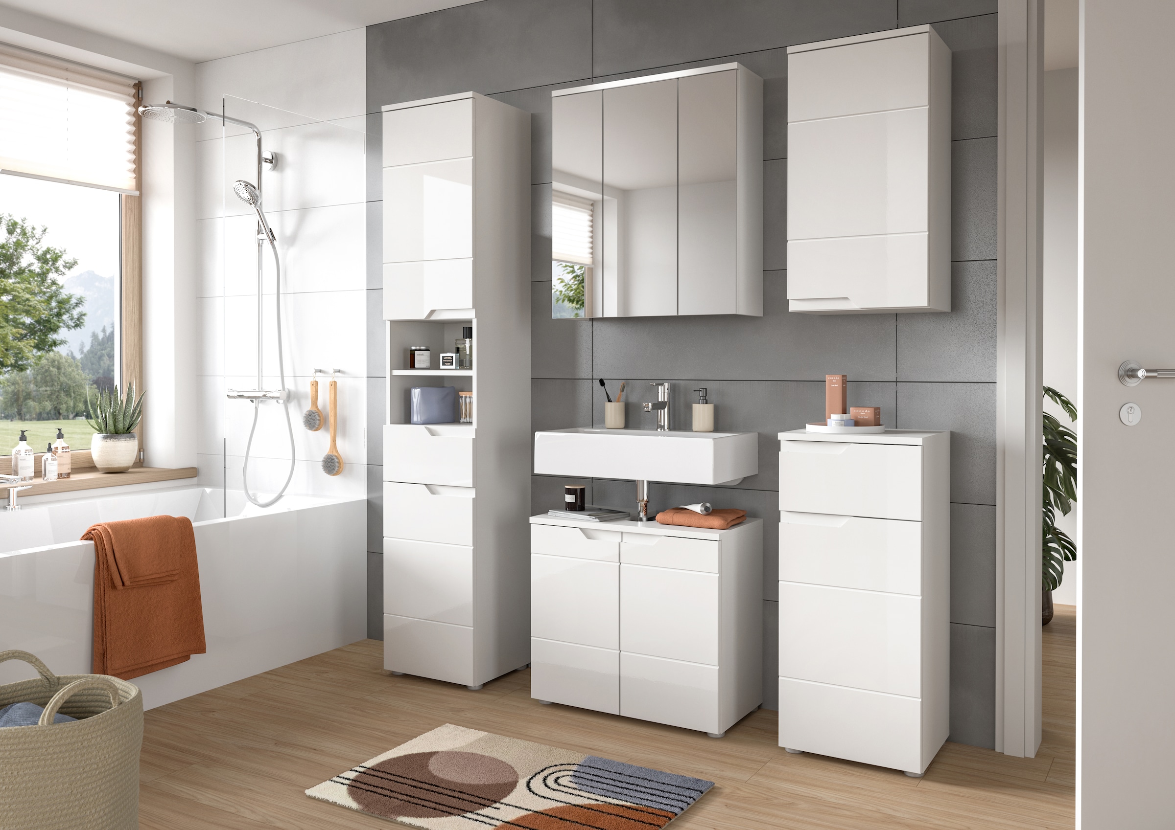 INOSIGN Unterschrank »CAPRI, Höhe 87 cm, 1 Schubkasten, 1 Tür mit Softclose-Funktion«, Standschrank, Badschrank, Kommode, Badkommode, Anrichte, Midischrank