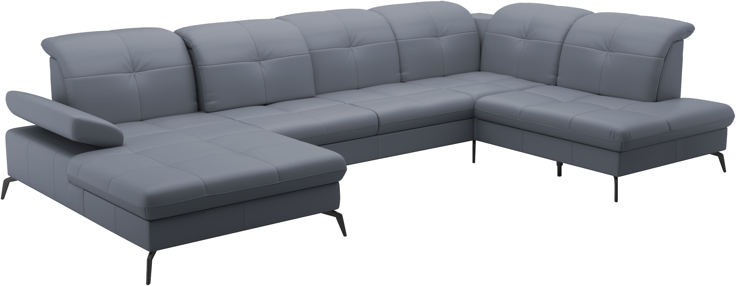 sit&more Wohnlandschaft »Amica, U-Form, inkl. Sitztiefenverstellung und Armteilverstellung«, wahlweise mit Kopfteilverstellung, Bettfunktion und Bettkasten