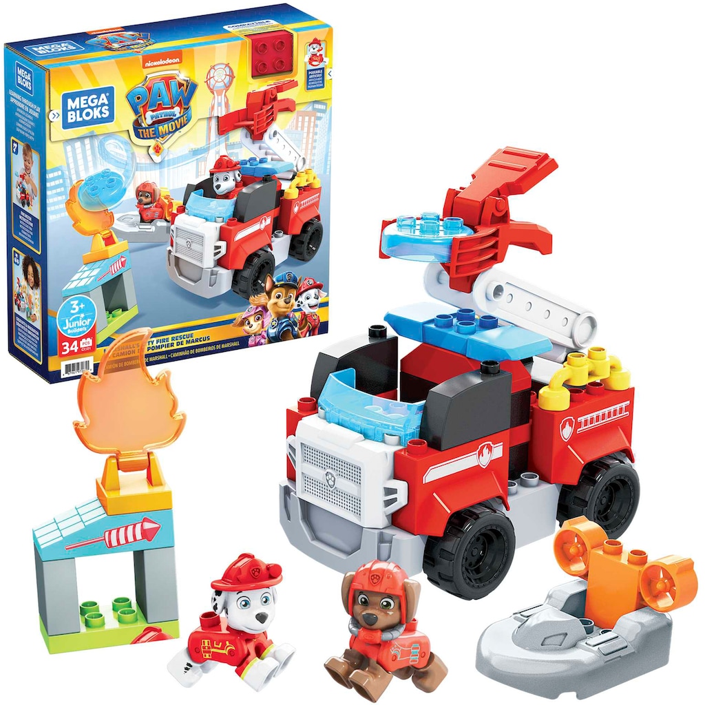 MEGA BLOKS Konstruktionsspielsteine »Paw Patrol Feuerwehr«, (34 St.)