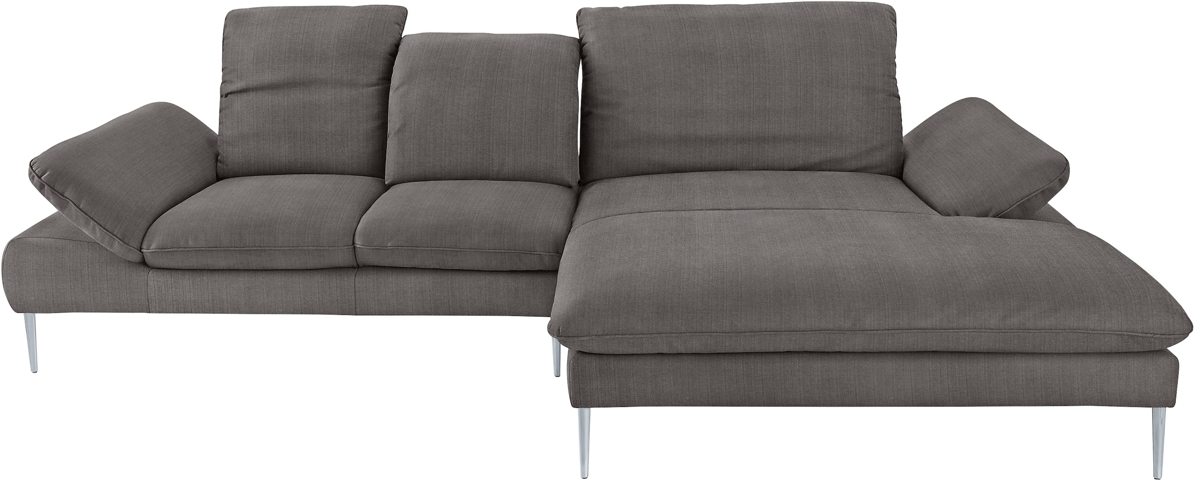 W.SCHILLIG Ecksofa »enjoy&MORE, Designsofa, elegant und bequem, L-Form« mit Sitztiefenverstellung, Füße silber matt, Breite 310 cm