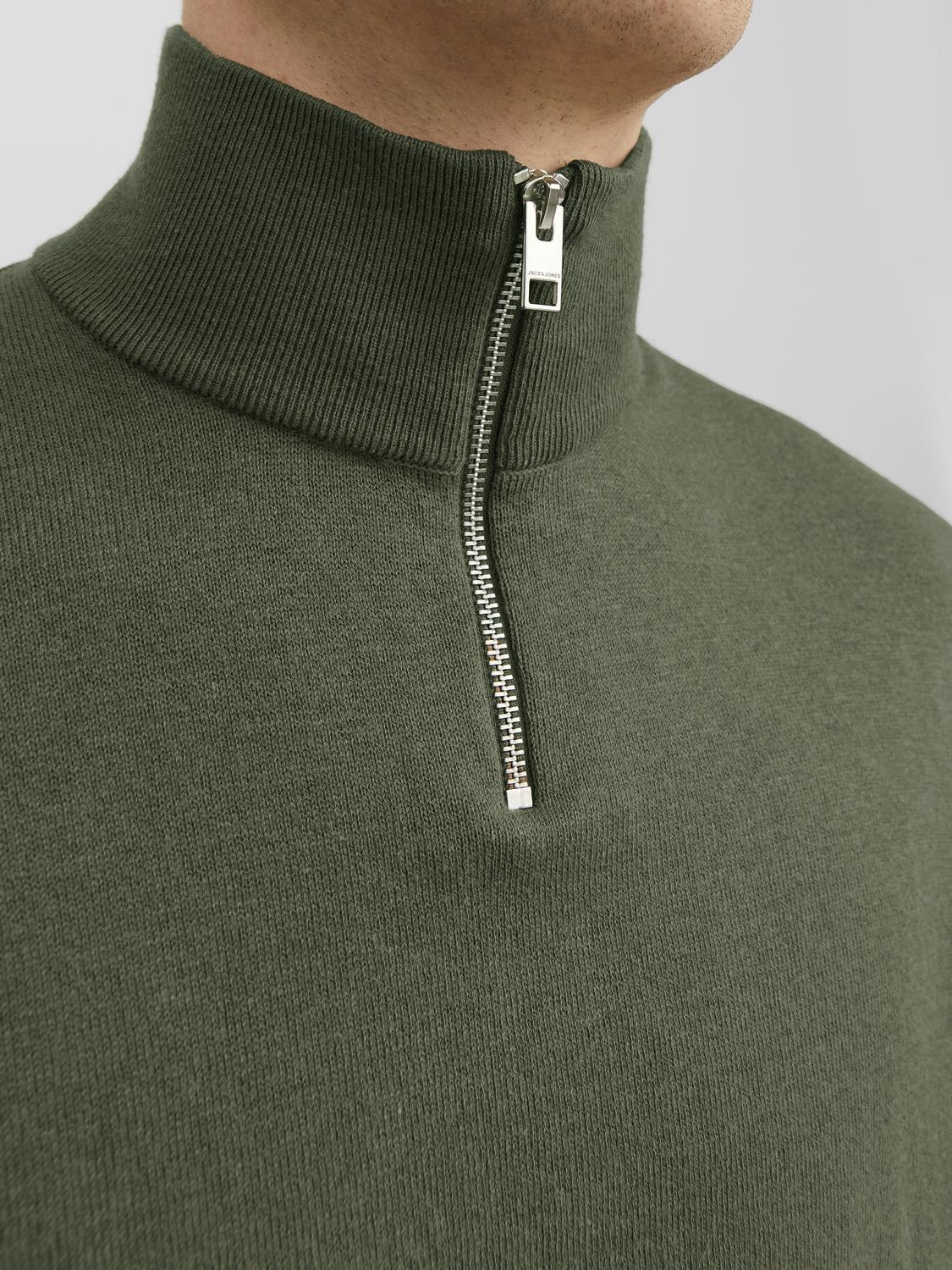 Jack & Jones Troyer »JJEEMIL KNIT HALF ZIP NOOS«, mit Rippbündchen