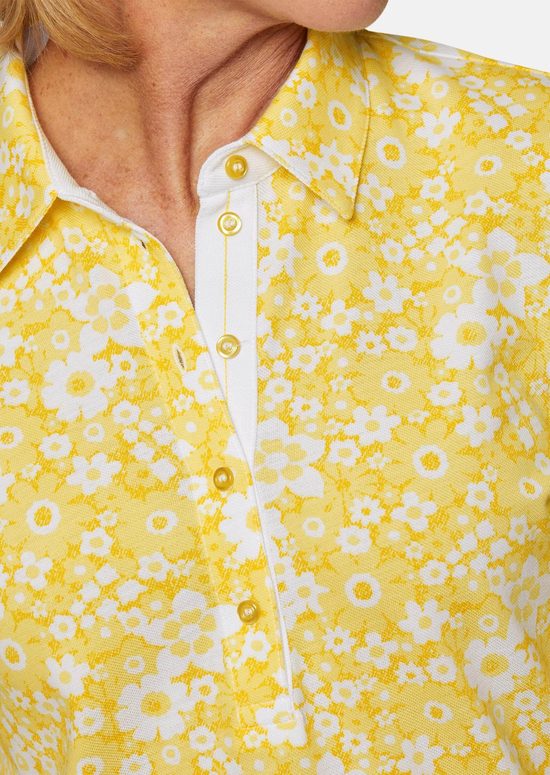 GOLDNER Poloshirt »Kurzgröße Pikee-Druckpoloshirt«