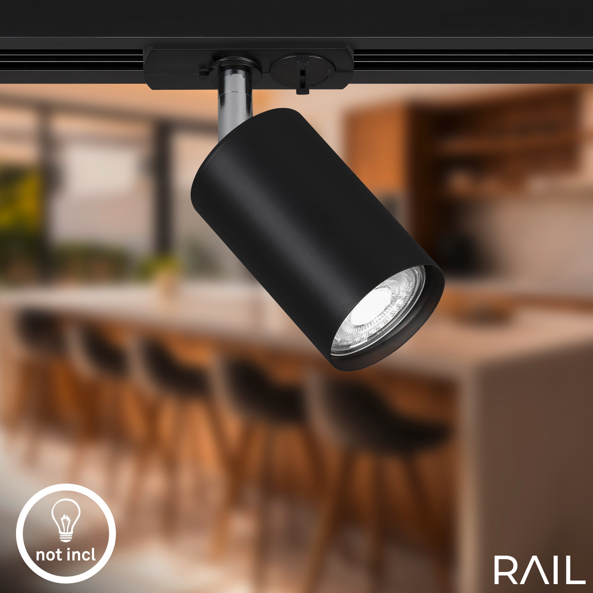 Briloner Leuchten Schienensystem-Sets »RAIL« GU10 11 Stk. Schienensystem Rail 5,25 m Schwarz max.9W Decke Wohnzimmer Büro Küche