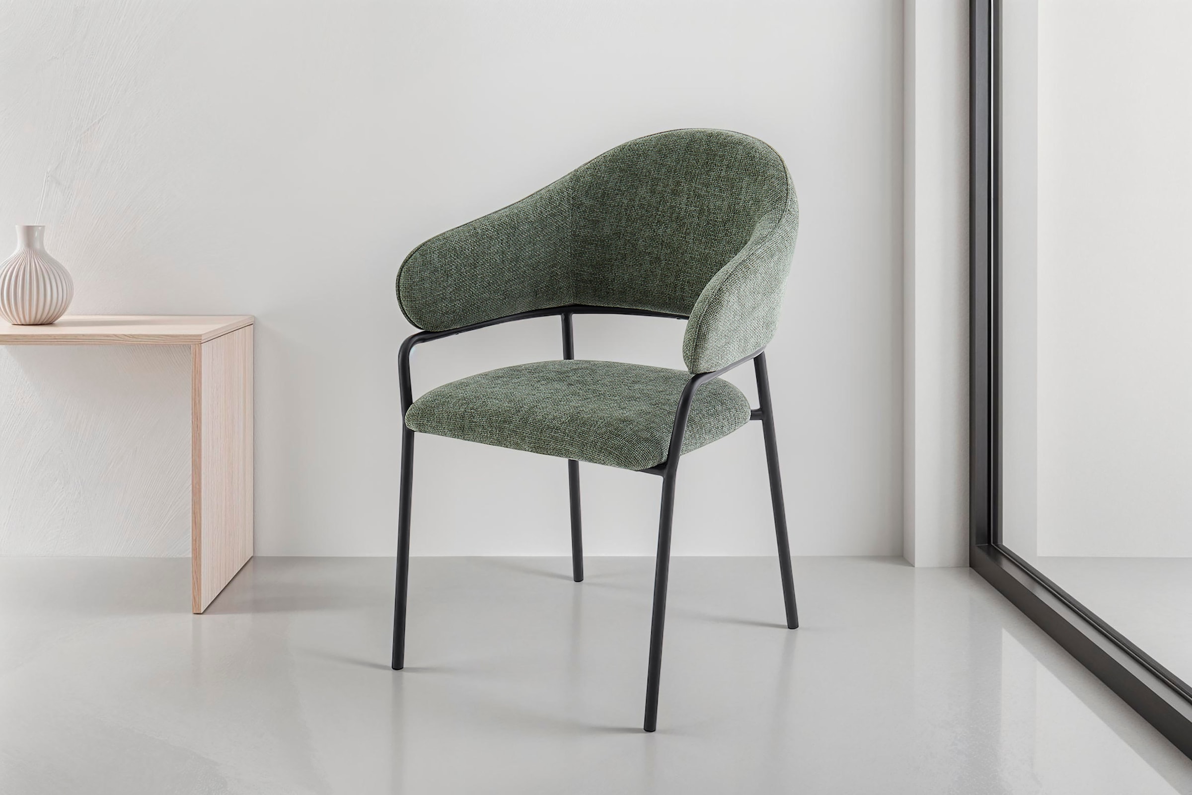 byLIVING Esszimmerstuhl »Curve« (Set) 2 Stk.moderner Stoff Stuhl mit gemütlichem Sitzkomfort, verschiedene Farben.