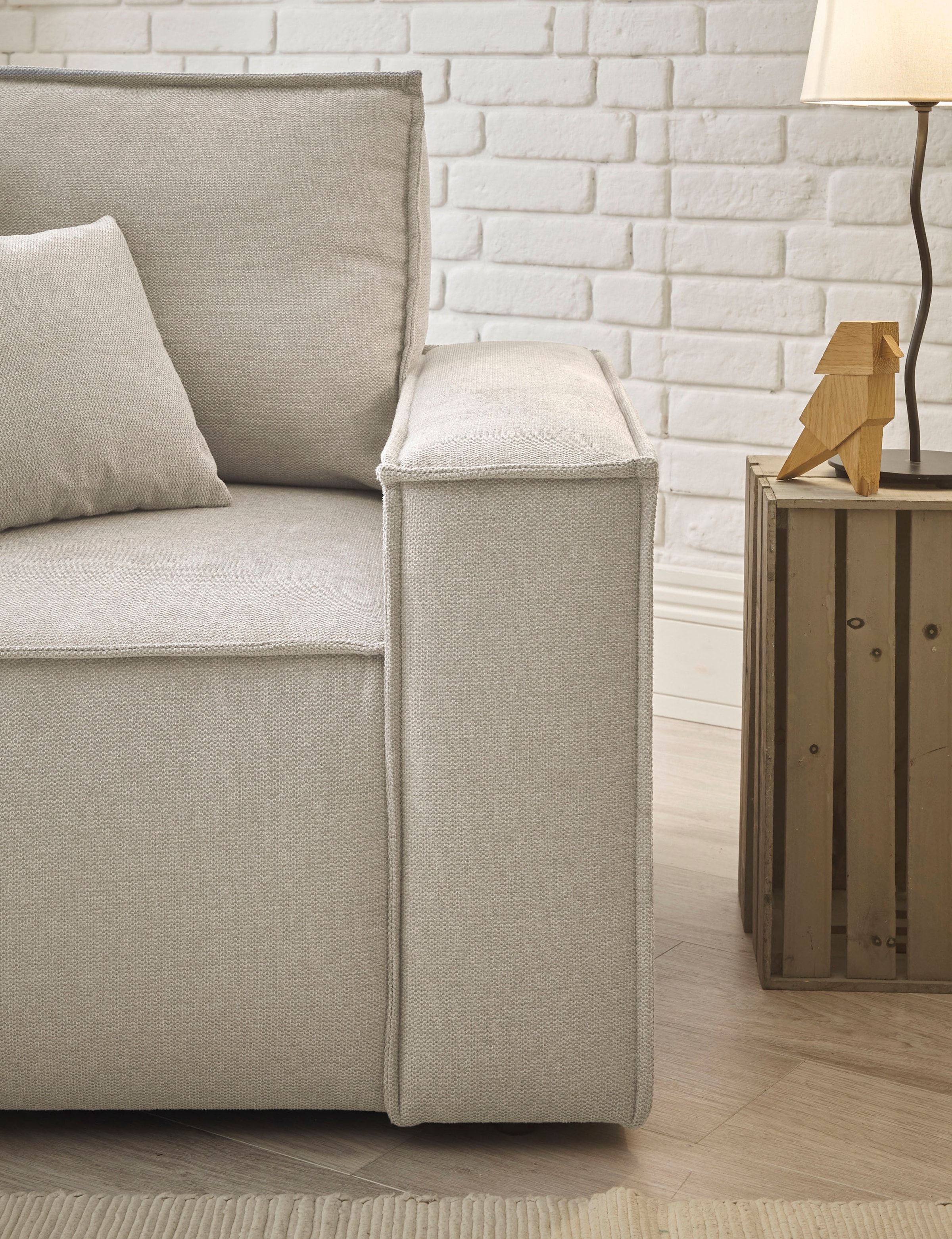 OTTO home Loveseat »FINNLEY Struktur fein, Loveseat & Hocker im Set« 2 Stk. tlg. verfügbar in den Stoffqualitäten Bouclé, Struktur fein und Mega Cord