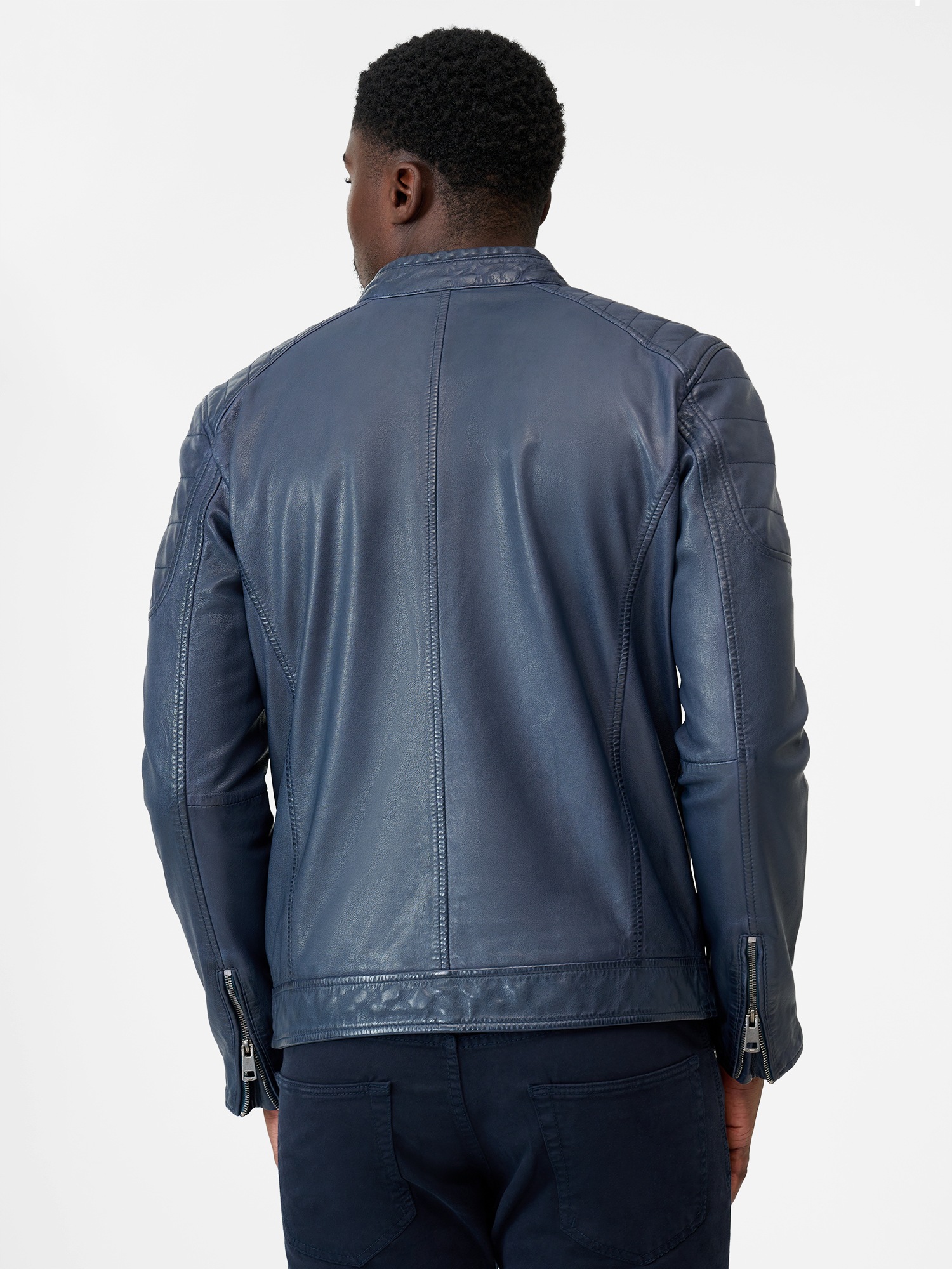 RICANO Bikerjacke »Lederjacke Gerard« ohne Kapuze Handgefertigt aus echtem Leder