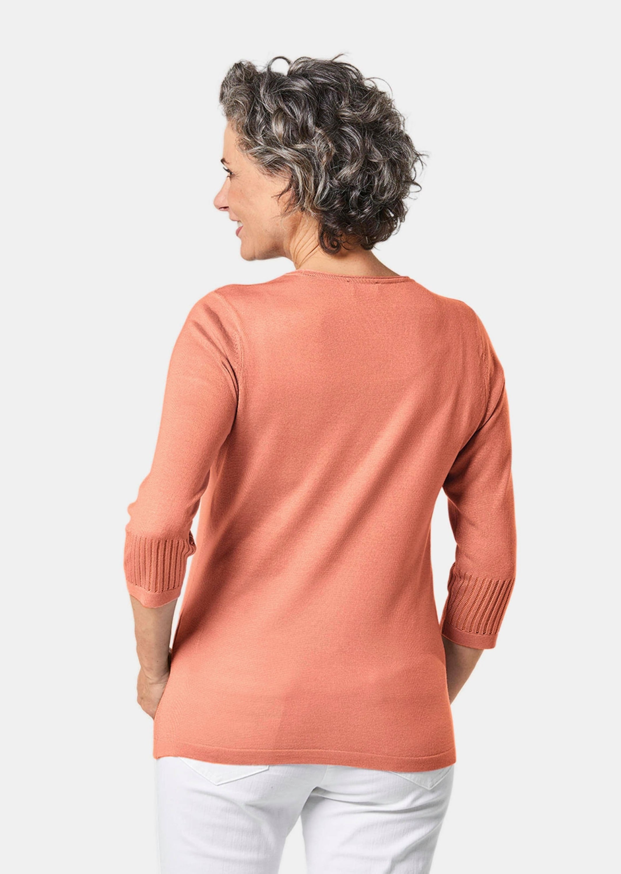 GOLDNER 3/4 Arm-Pullover »Pullover Gepflegter Ajour-Pullover mit femininen Durchbrüchen«