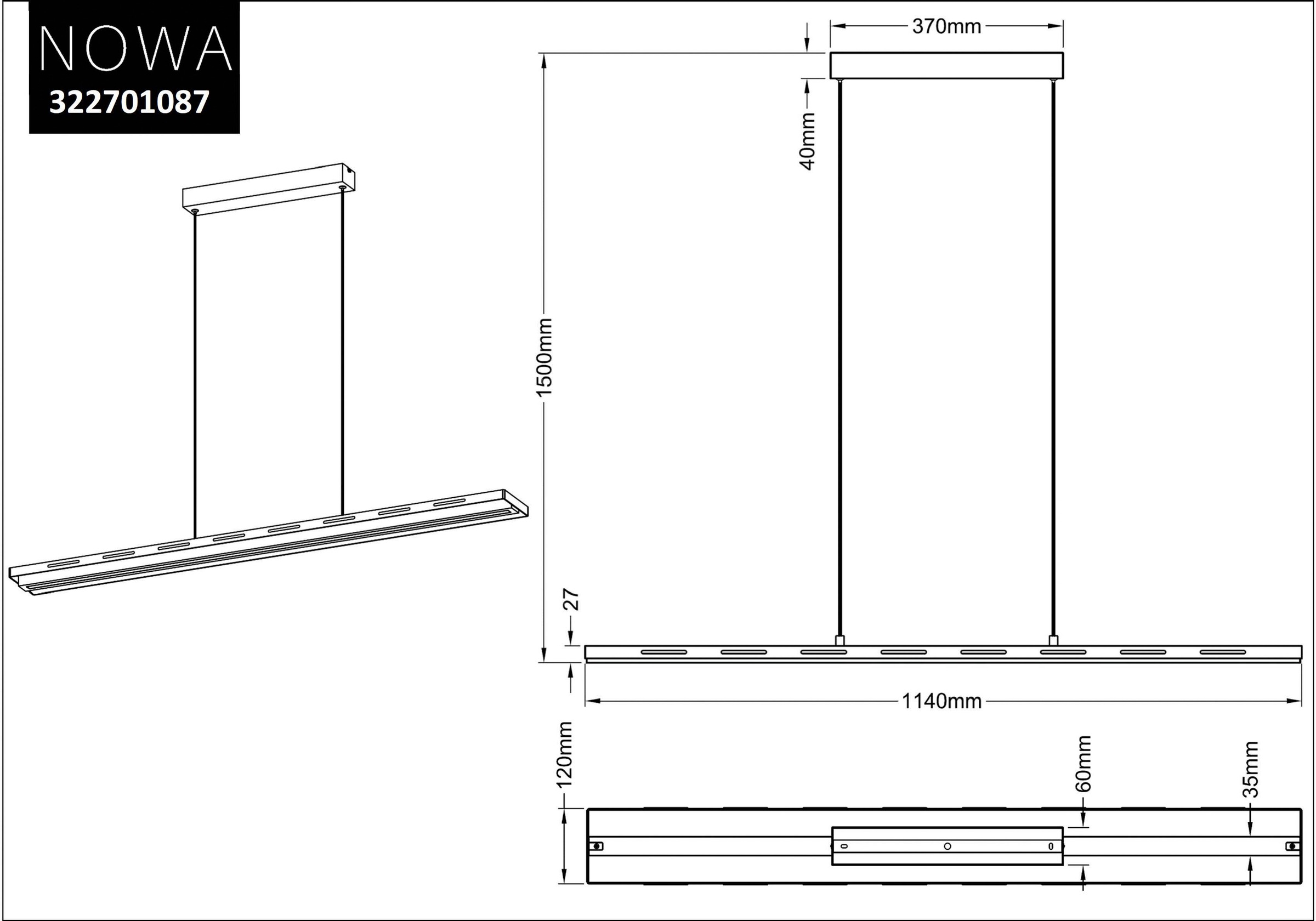 Home affaire LED Pendelleuchte »Percht«, 1 flammig, Leuchtmittel LED-Board | LED fest integriert, in der Höhe anpassbar, Warmweiß