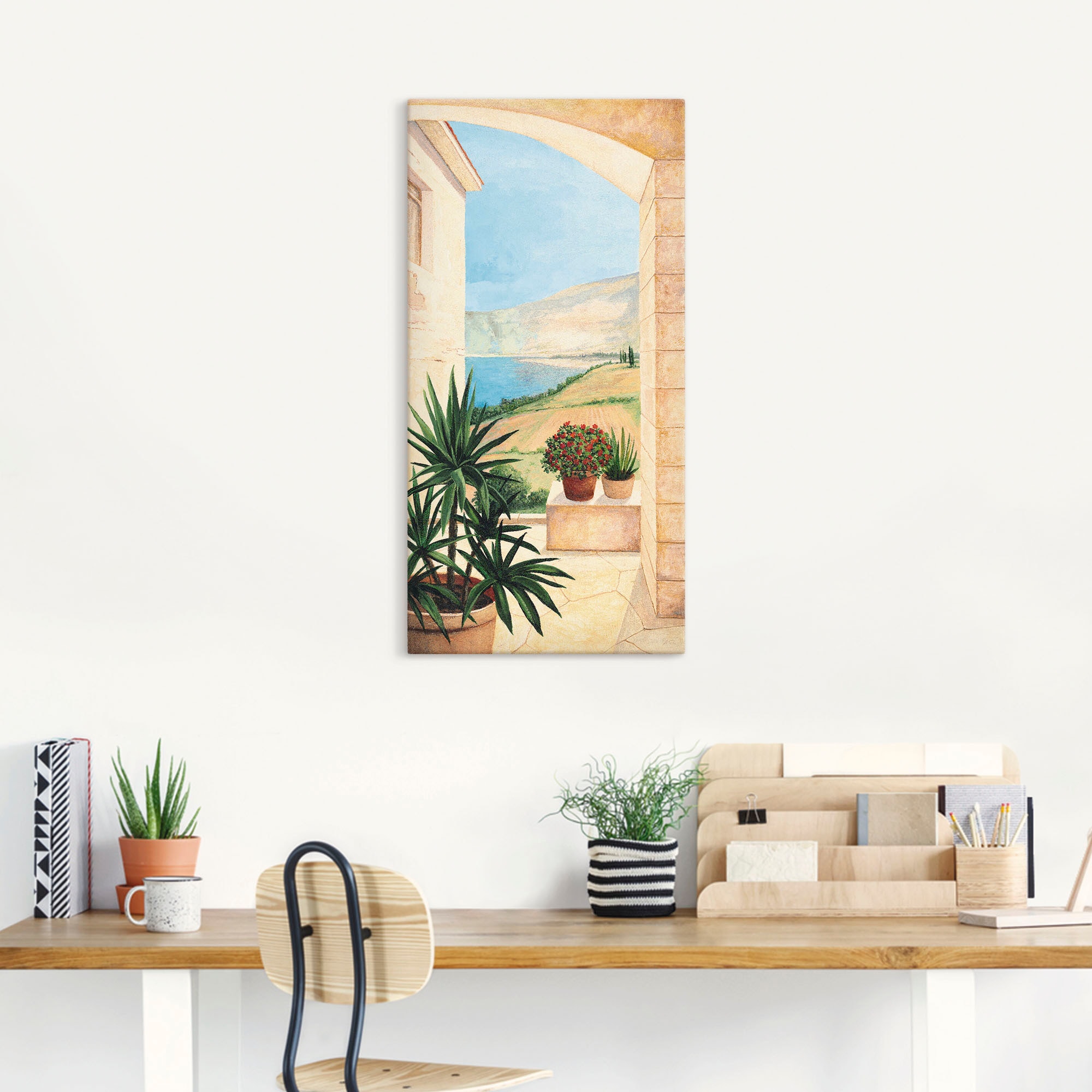 Artland Leinwandbild »Blick auf Toskanalandschaft« Fensterblick 1 Stk. tlg. auf Holzrahmen gespannt