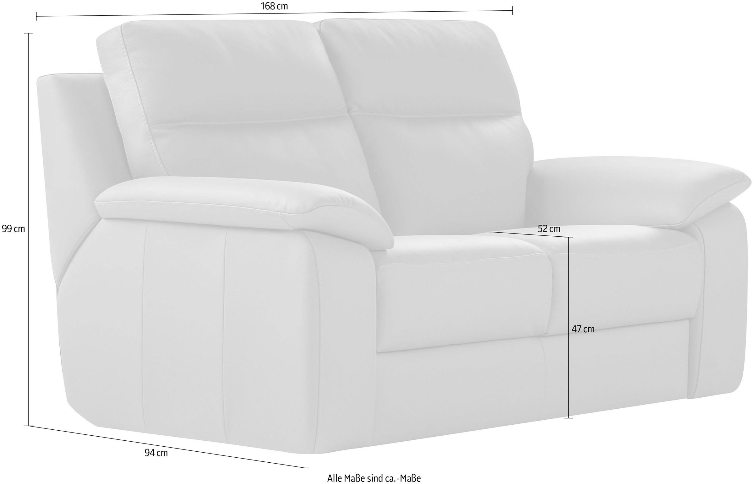 Nicoletti Home 2-Sitzer, Breite 168 cm, wahlweise mit oder ohne elektrische Relaxfunktion