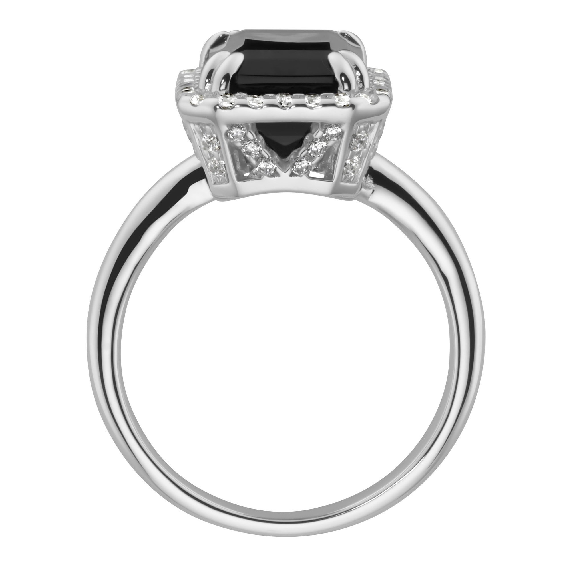 GIORGIO MARTELLO MILANO Silberring »Ring mit Zirkonia und grauem Kristallstein, Silber 925«