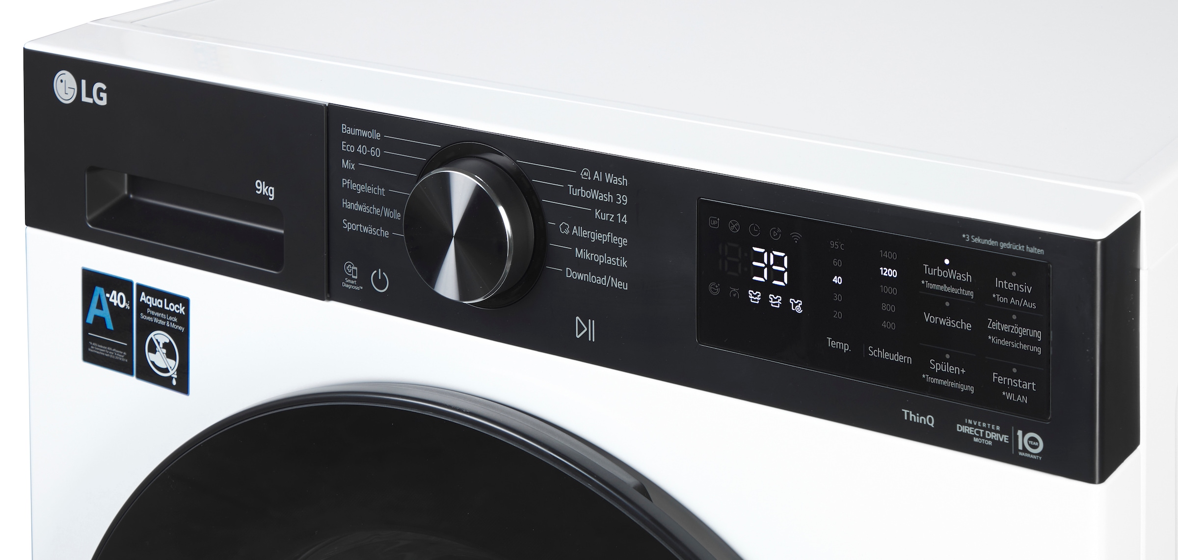 LG Waschmaschine Serie X7 »F4WX709YP« 9 kg 1400 U/min AI Wash, ThinQ App inkl. Programm-Download, 14-Minuten-Kurzprogramm