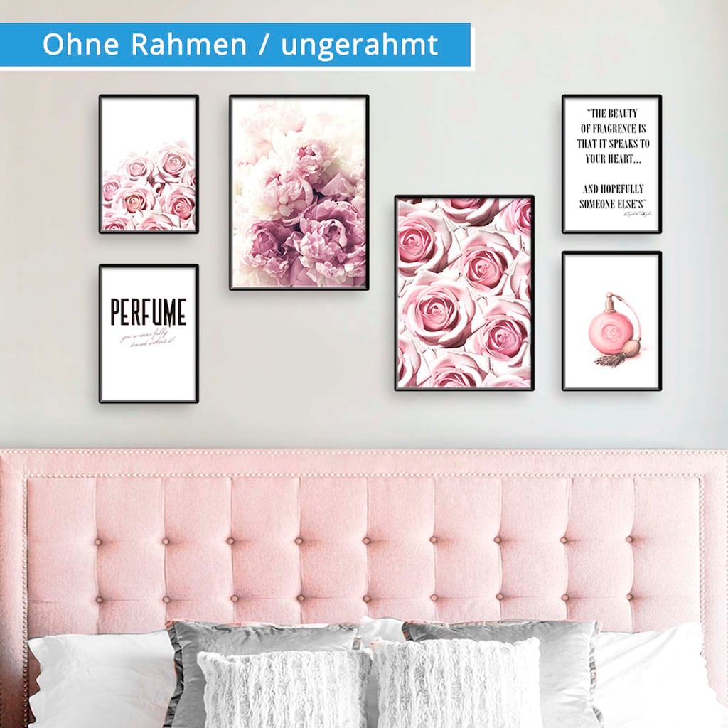 Artland Poster »Schönheit der Rose«, Blumen, (6 St.)