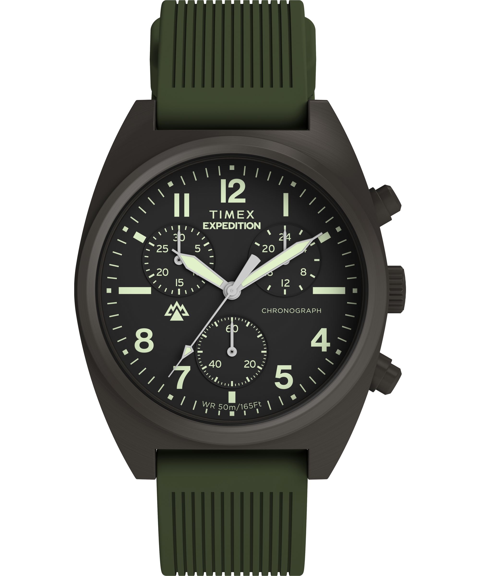 Timex Quarzuhr »Expedition® Capstone Chronograph« Armbanduhr, Herrenuhr, Silikonarmband, analog, Tag, Beleuchtung