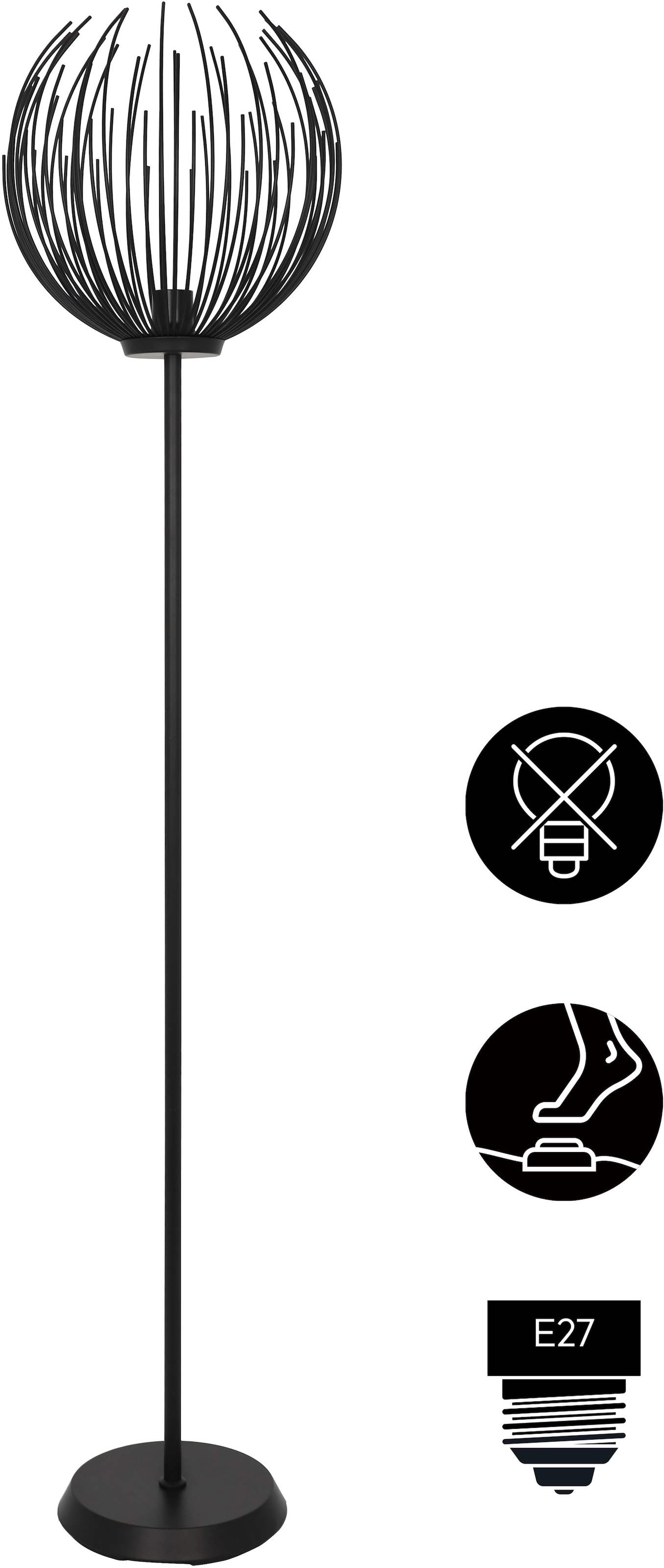 OTTO home Stehlampe »Tonnia« E27 1 Stk. Stehleuchte liefern eingeschaltet eine besonder Licht- Schattenoptik