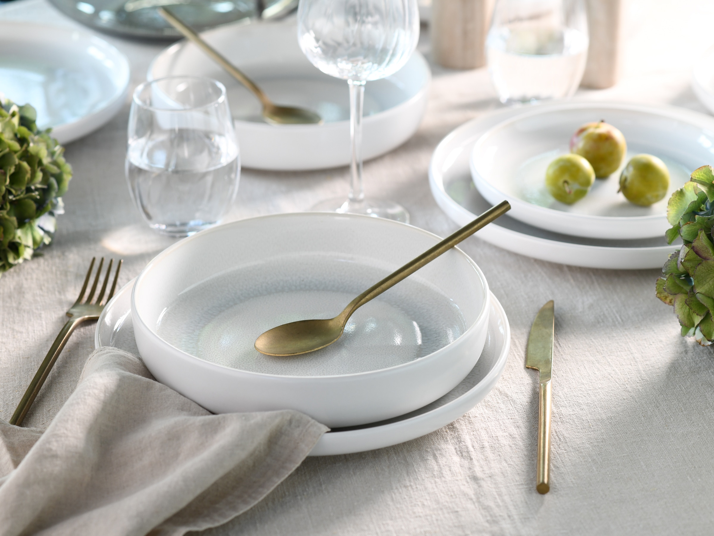 OTTO home Teller-Set »modernes Geschirr-Set, Service Lykk« hohe Haltbarkeit, spülmaschinen- & mikrowellengeeignet, Reaktivglasur