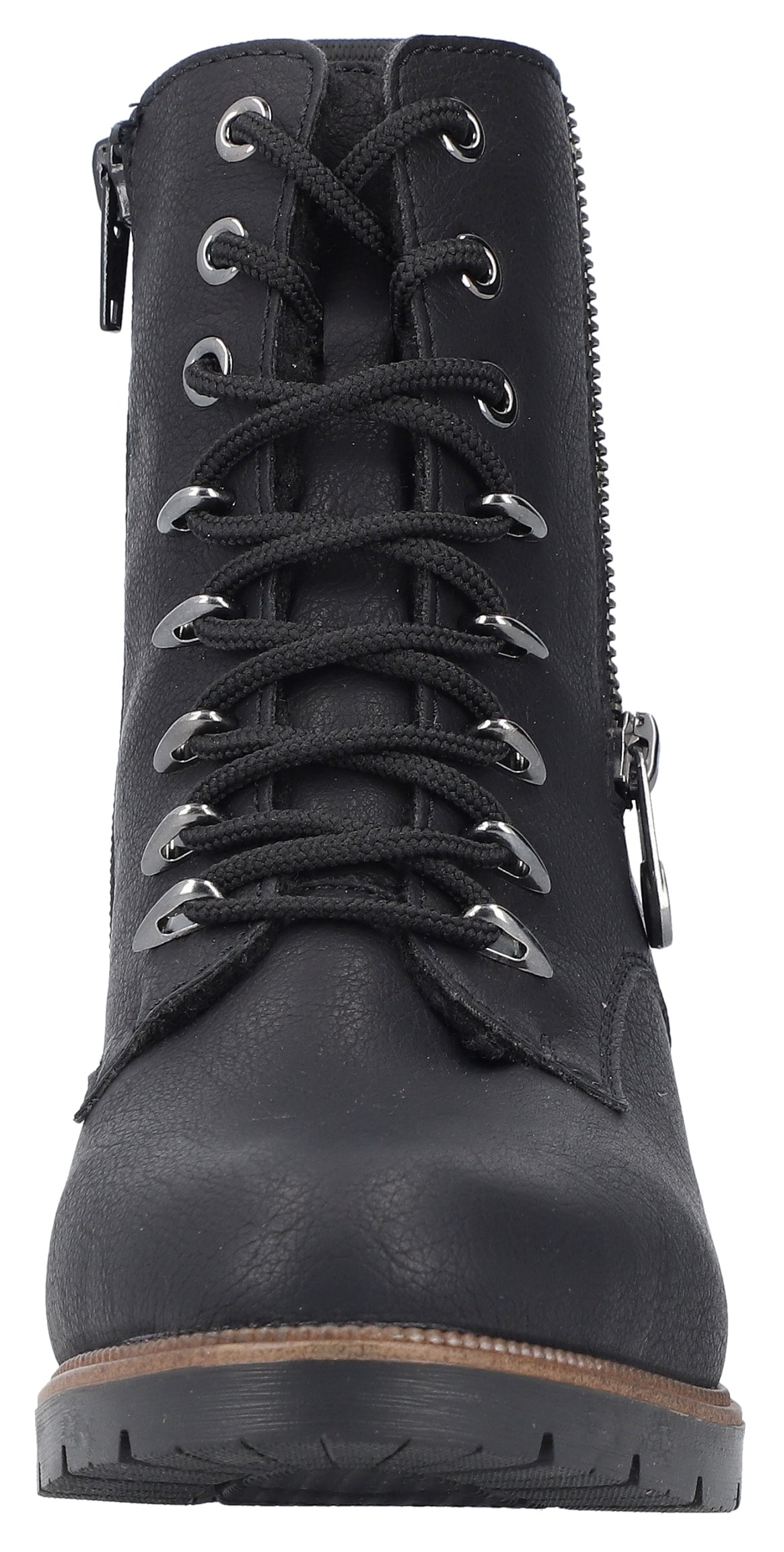 Rieker Winterstiefelette, Schnürstiefelette, Schnürboots, Blockabsatz, schmale Form
