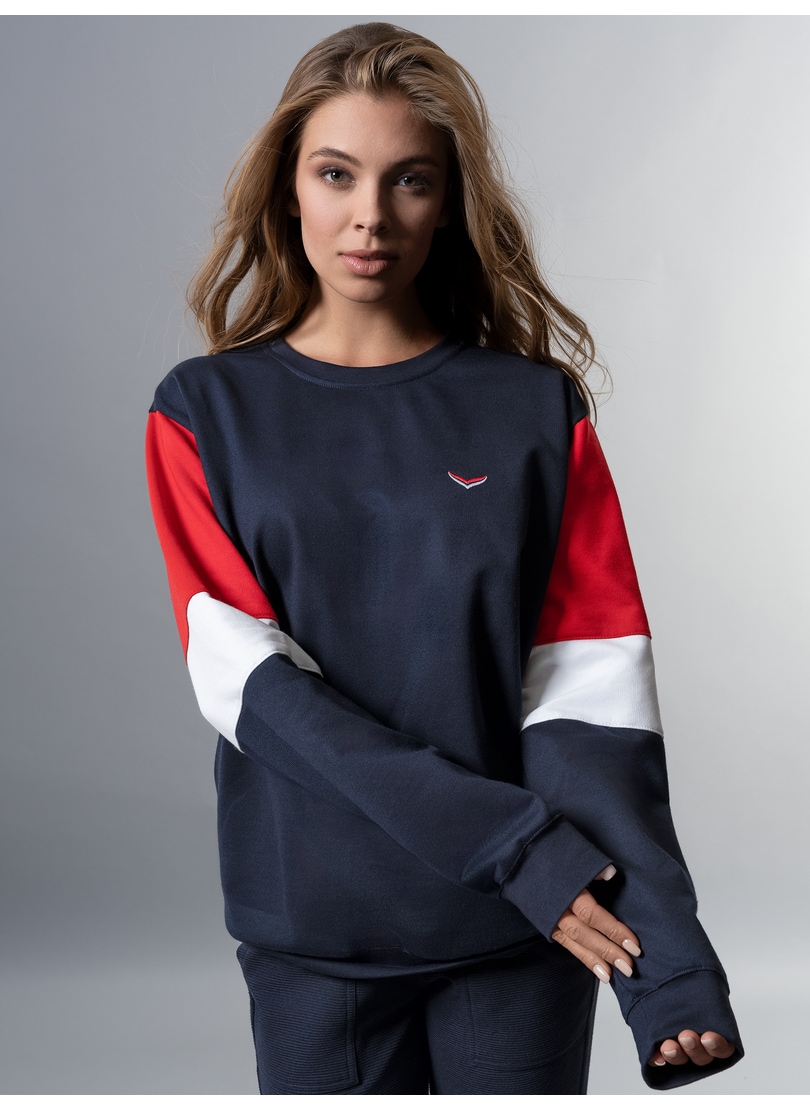 Trigema Sweatshirt »TRIGEMA Sweatshirt mit kontrastfarbigen Elementen«