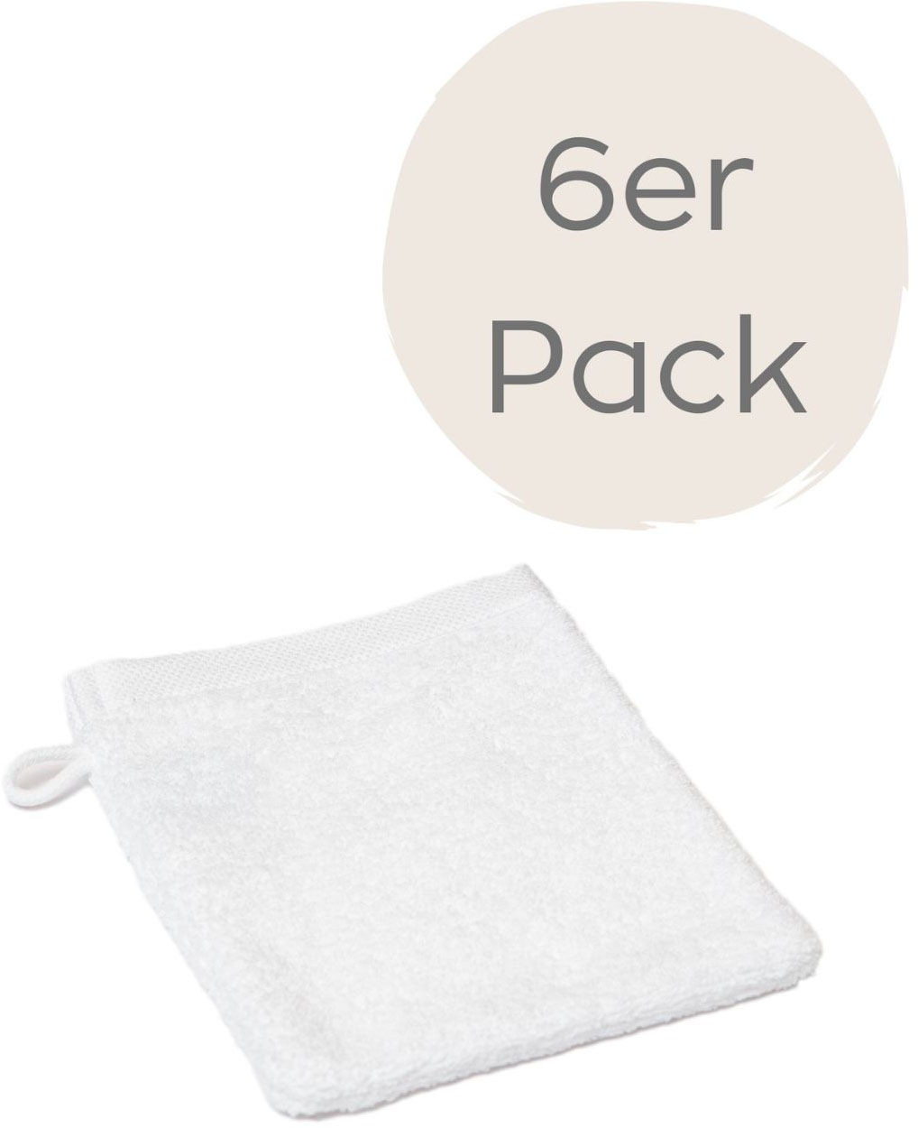 Wewo Fashion Waschhandschuh »9517W« saugstark in weiß, Größe B/L: 16 cm x 21 cm