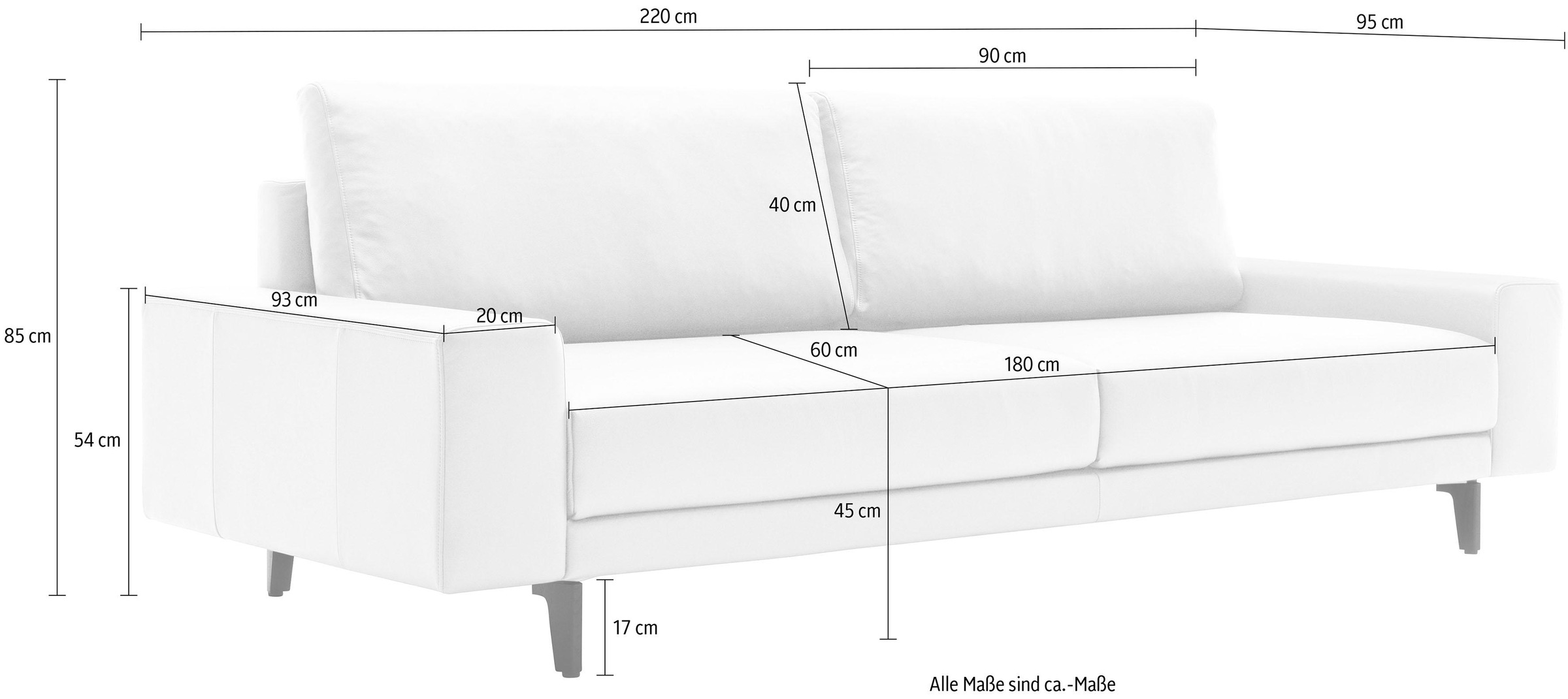 Creation BY ROLF BENZ 3-Sitzer »CR.450, Designsofa, Loungesofa« Armlehne breit niedrig, Alugussfüße in umbragrau, Breite 220 cm