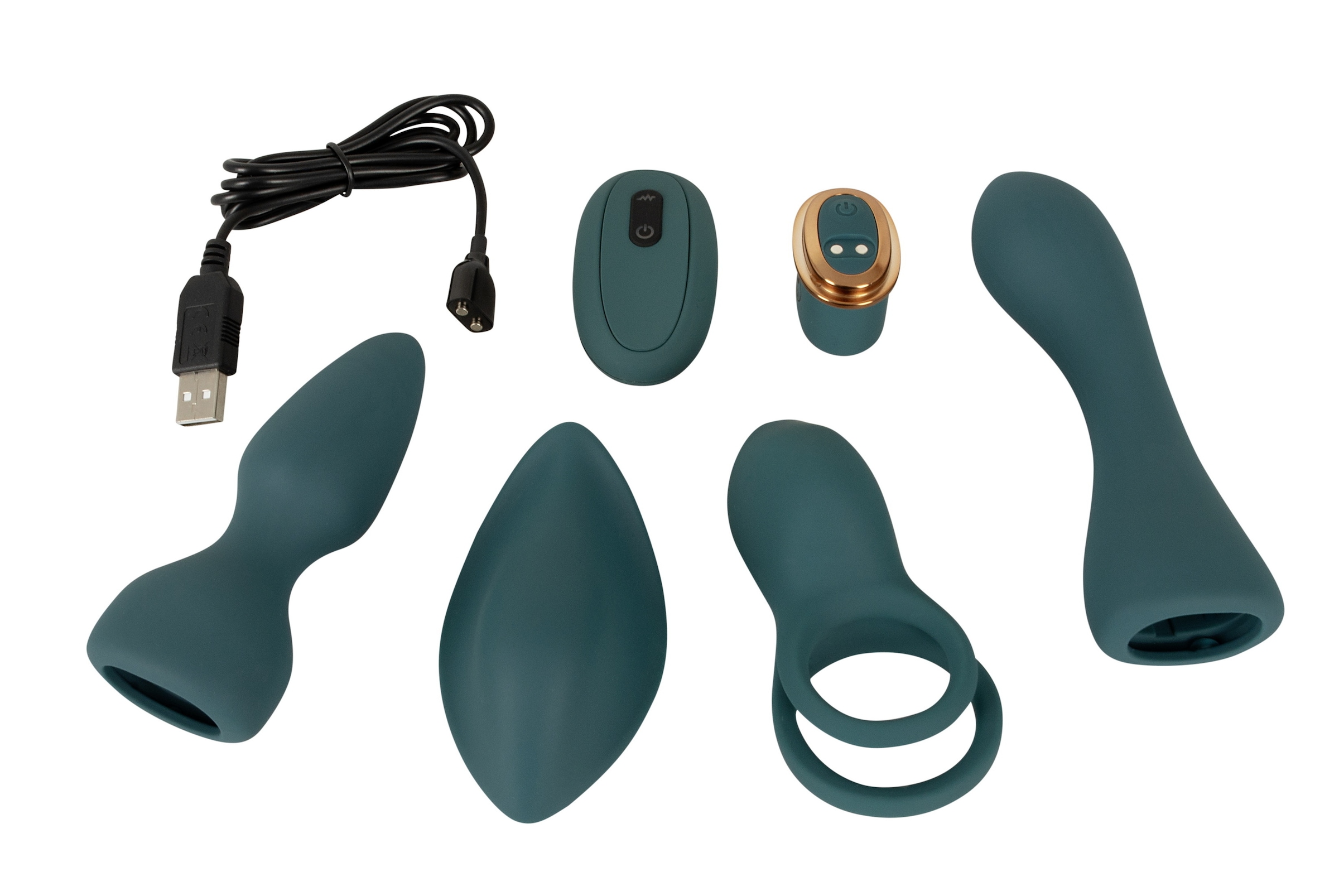 coup!es choice Vibrator »Paartoy-Set RC Mini Vibrator with 4 Attachments«