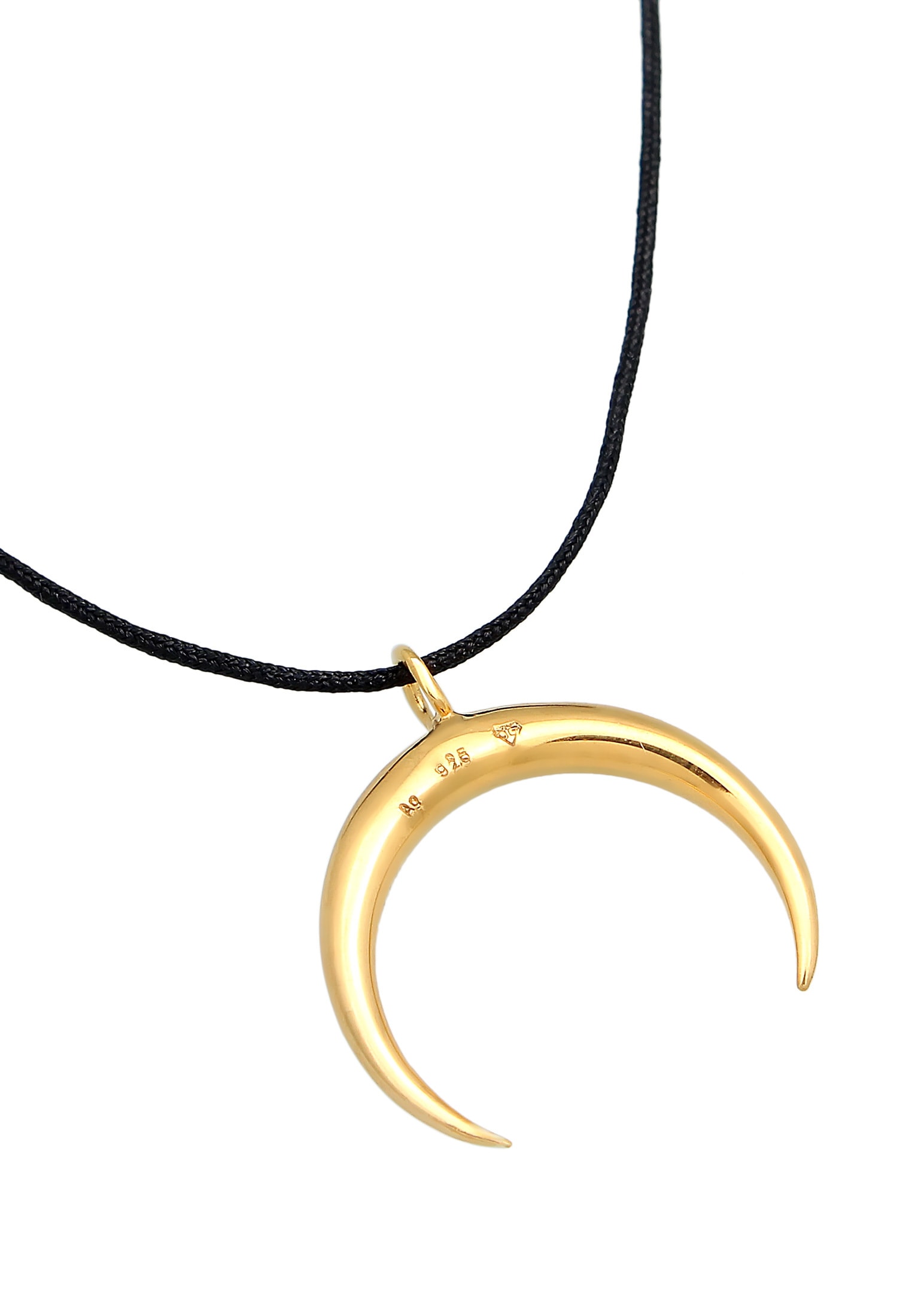 Elli Choker »Halskette Choker Nylon Halbmond Sichel 925 Silber«