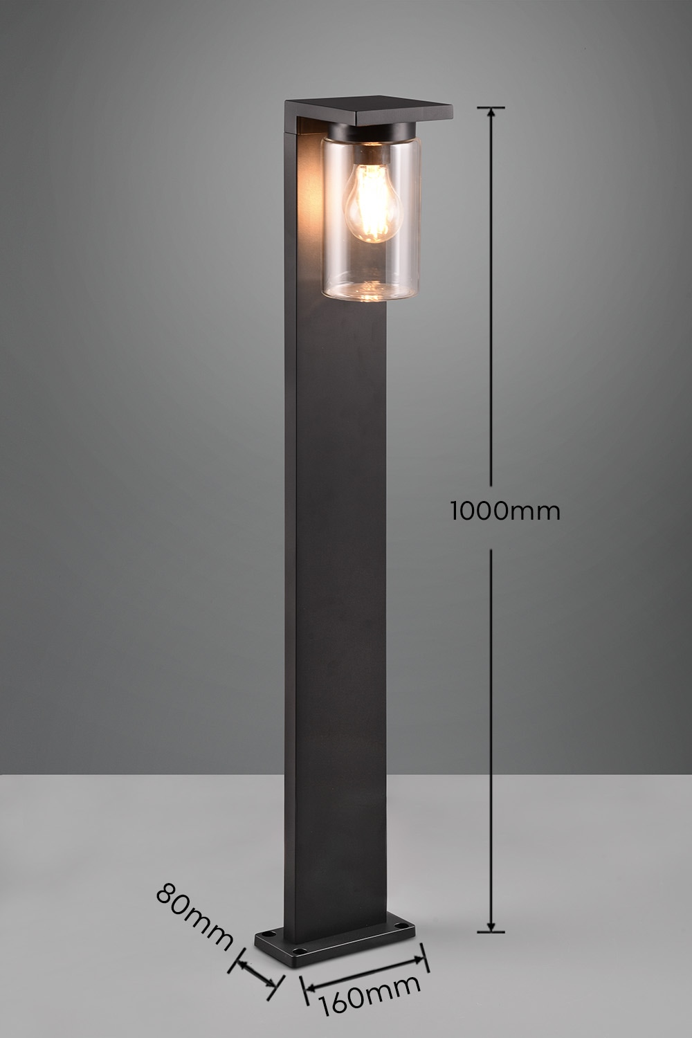 TRIO Leuchten Außen-Stehlampe »ARDILA, Stehleuchte Outdoor Garten Terrasse Höhe 1m, exkl 1xE27 max40W« E27 1 Stk. warmweiß - kaltweiß Garten Stehlampe IP44 mit Dämmerungssensor, Leuchtmittel wechselbar