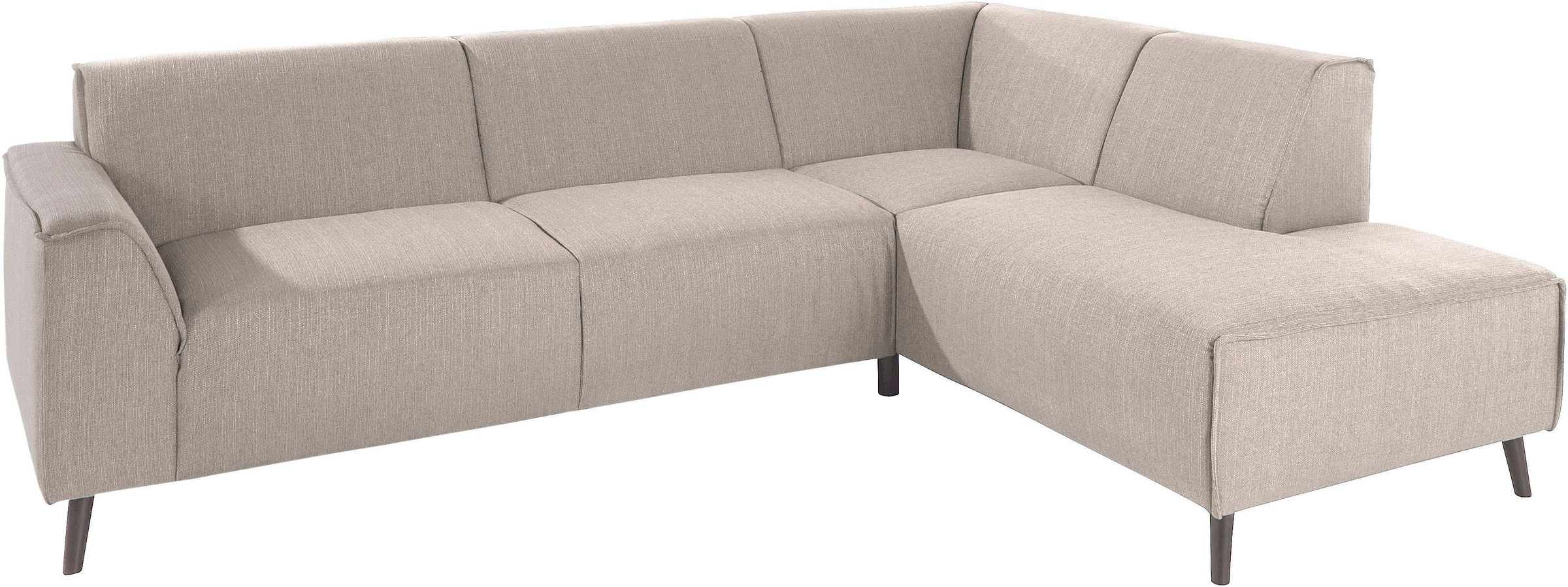 DOMO collection Ecksofa »Amora, inklusive komfortablem Federkern für mehr Sitzkomfort, L-Form«, mit Ottomane, elegant und zeitlos, bequem, Komfortsitzhöhe 47cm
