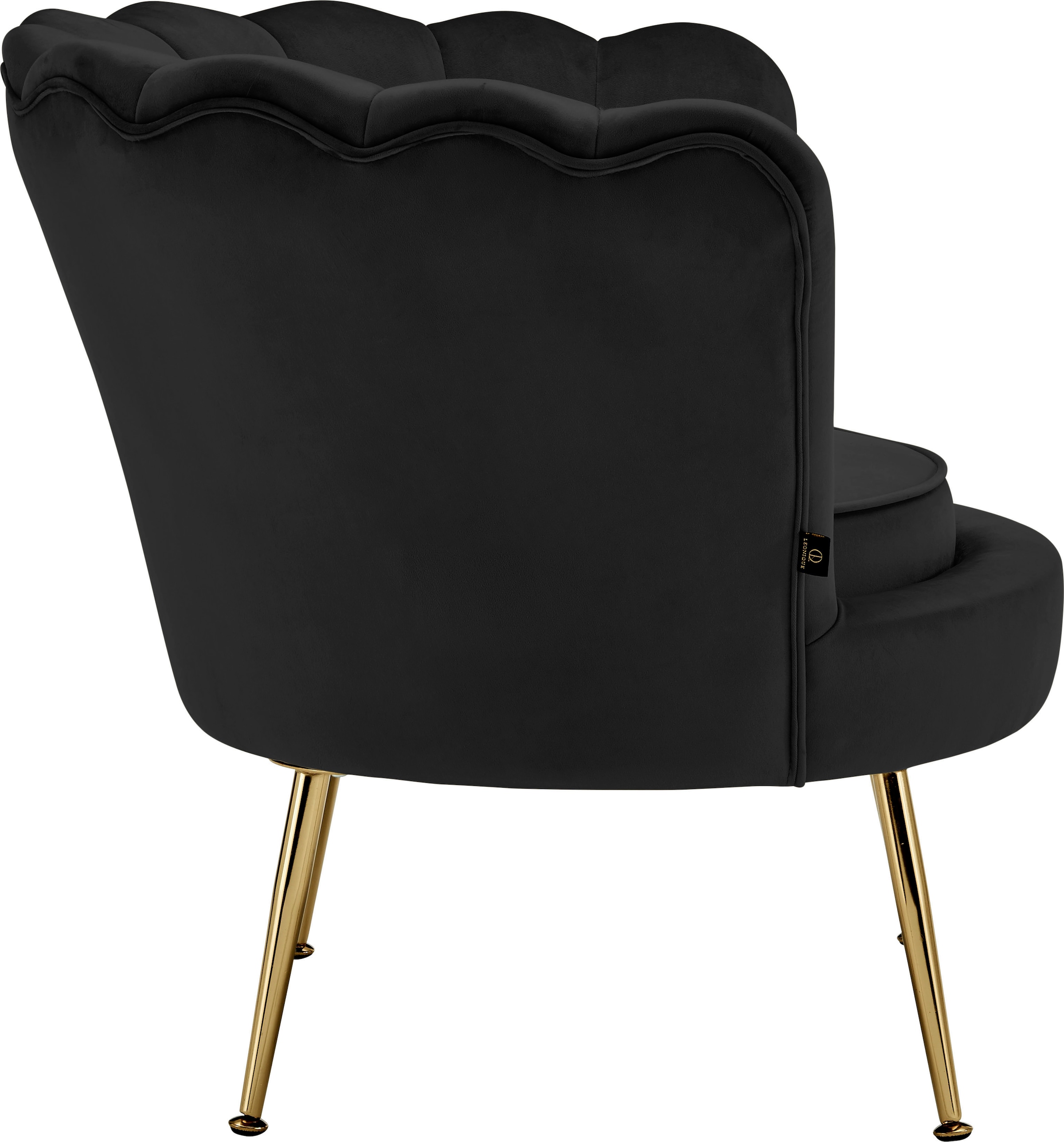 Leonique Loungesessel »Kelsey«, mit weichen Samtvelours Bezug, edlem Metallgestell, Sitzhöhe 43,5 cm