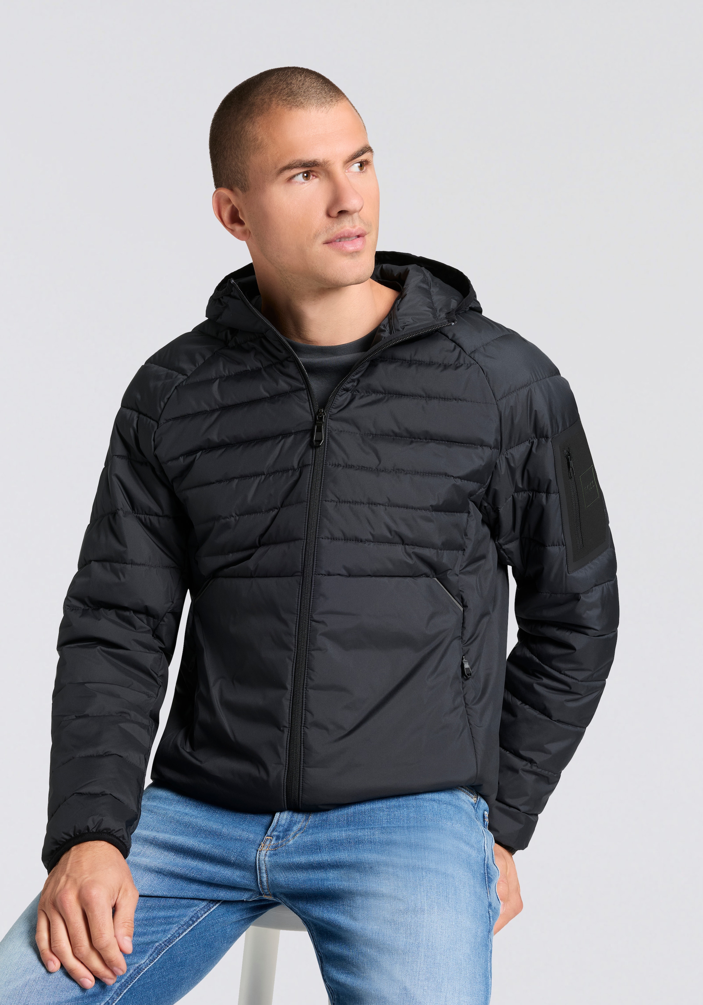 BOSS GREEN Steppjacke »OW Urbanex JT HD« mit Kapuze Kapuze, Regular Fit, reflektierende Details