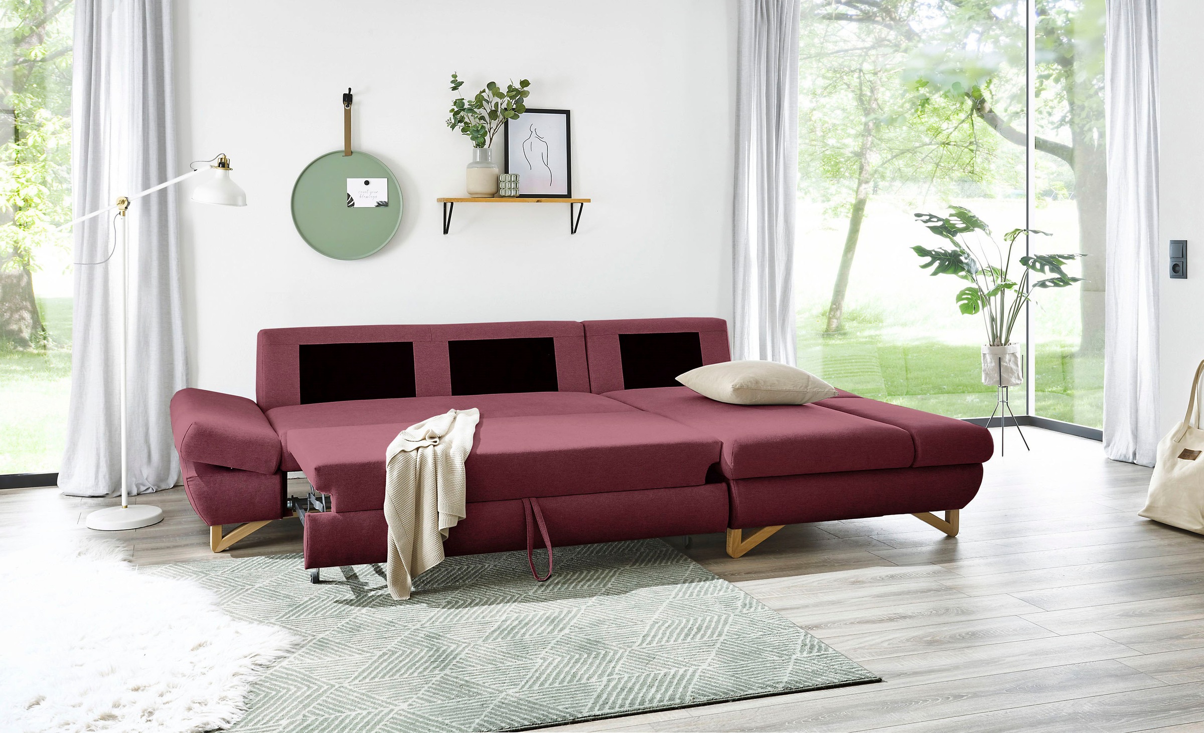 Home affaire Schlafsofa »City/Giron« komfortable Bettfunktion (Liegefläche 245 x 138 cm), sowie Bettkasten