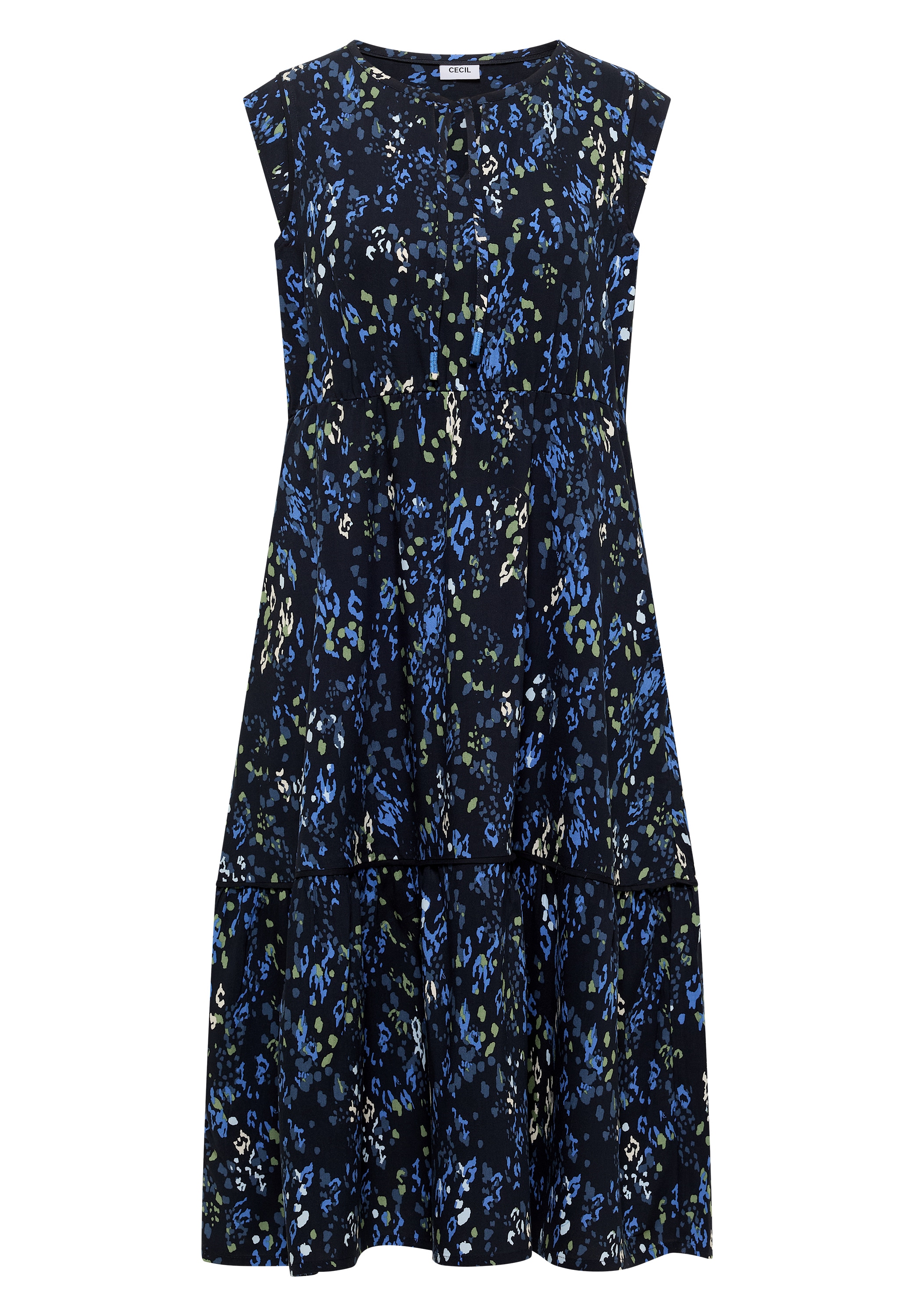 Cecil Midikleid Eingrifftaschen Sommerkleid, kleiner V-Ausschnitt, mit Eingrifftaschen